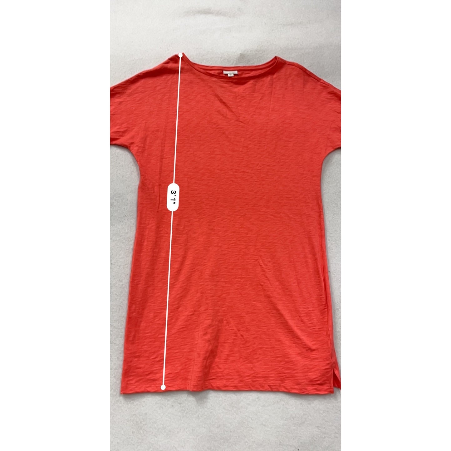 J.Jill Red Short-Sleeve Cotton Tunic Dress #8478