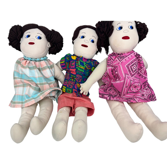 Vintage Teach A Bodies Anatomically Correct Plush Dolls 3pc #2839