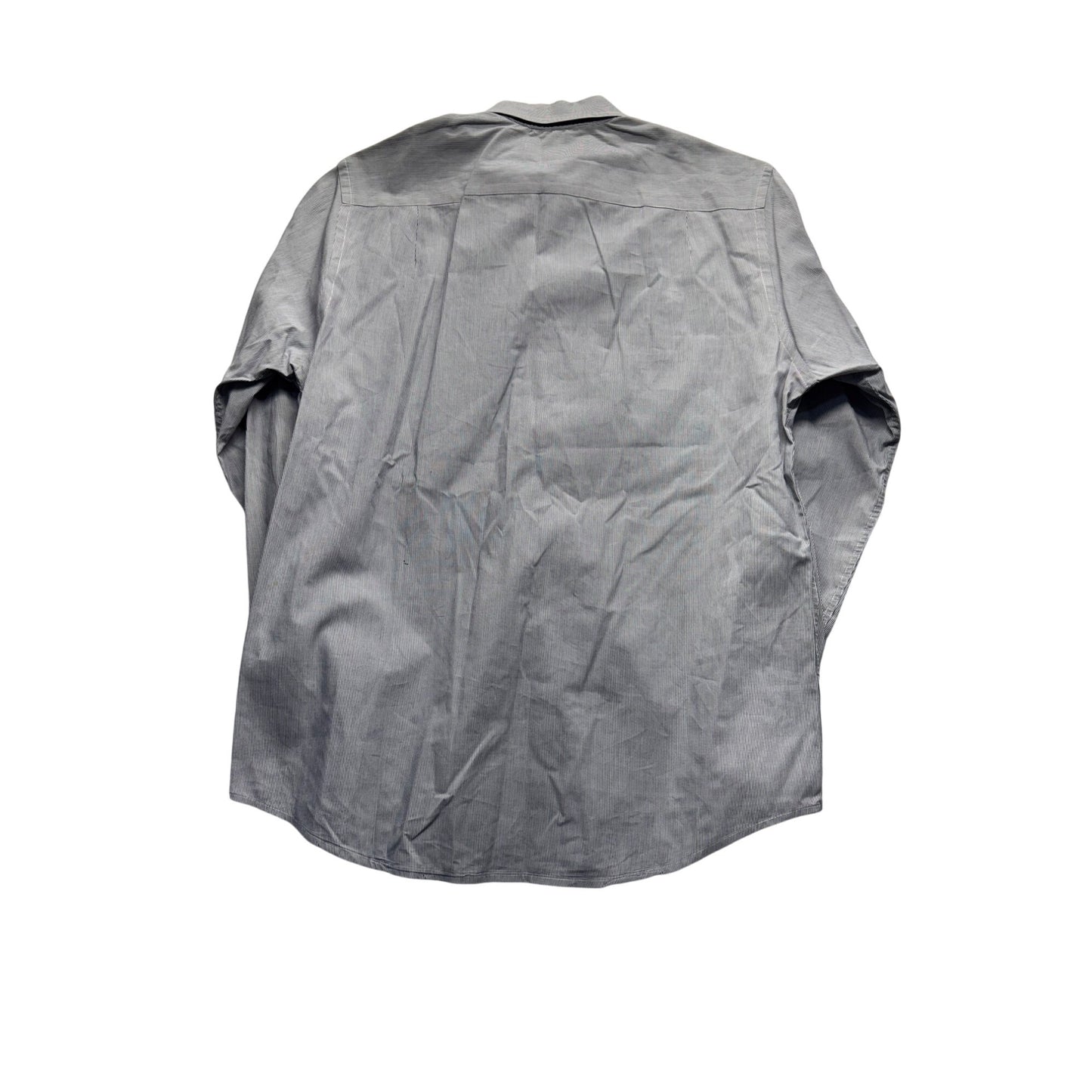 Gray Striped Button-Up Dress Shirt 100% Cotton #9089