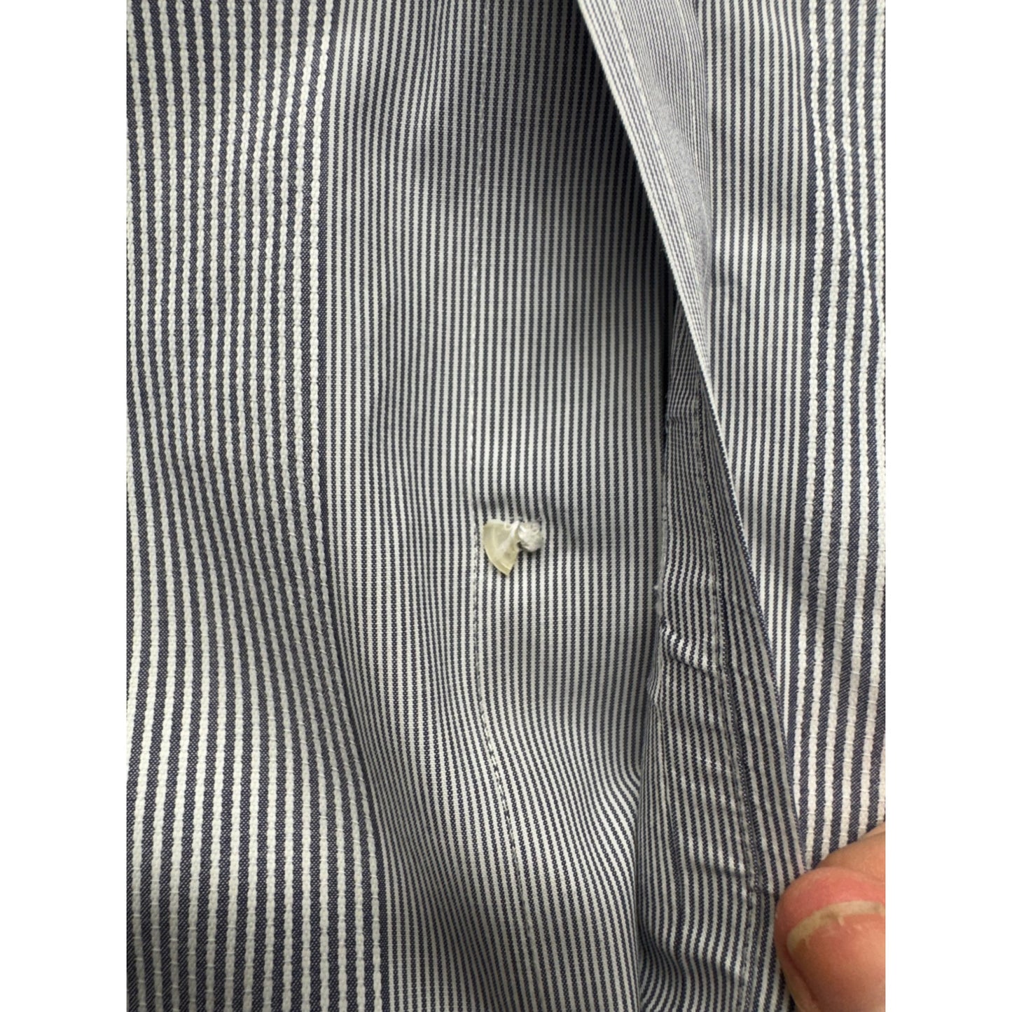 Gray Striped Button-Up Dress Shirt 100% Cotton #9089