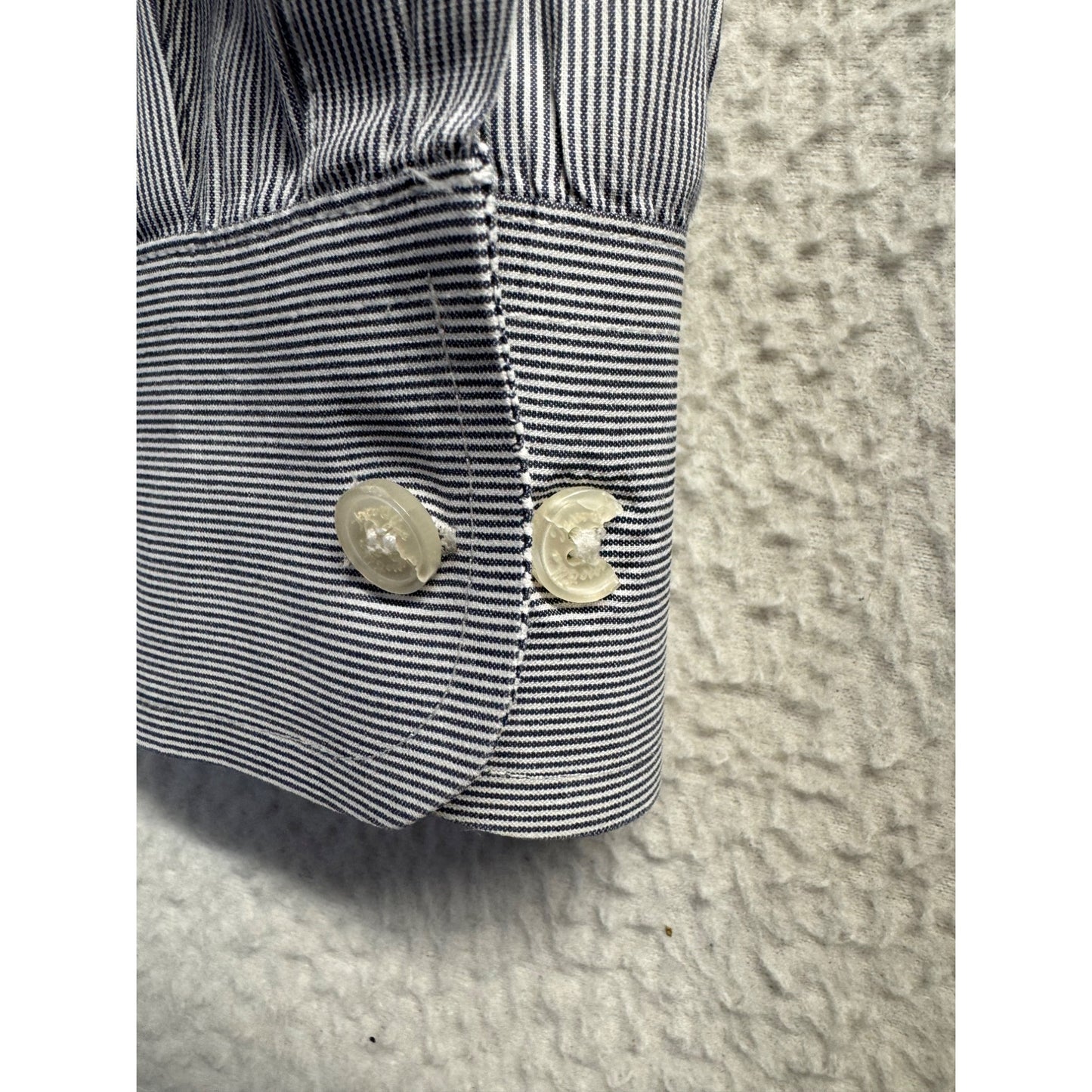 Gray Striped Button-Up Dress Shirt 100% Cotton #9089