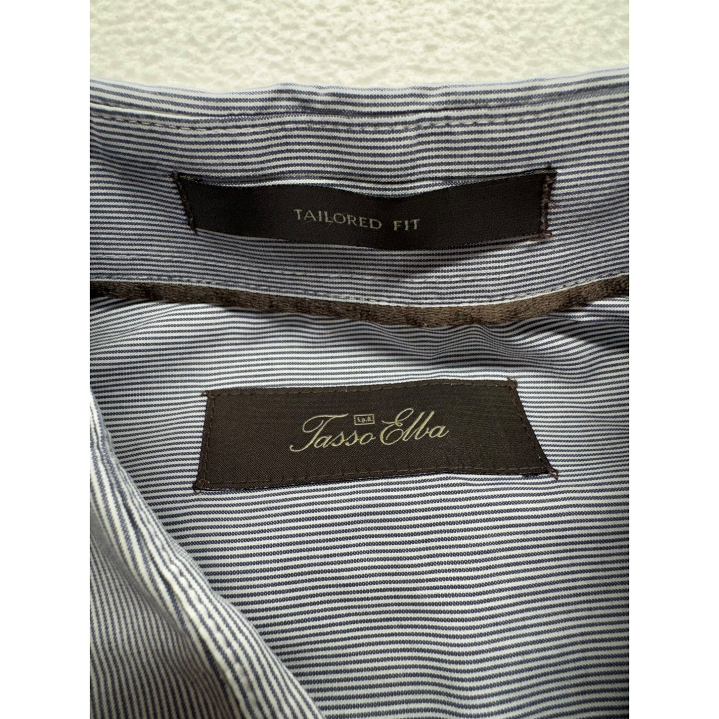 Gray Striped Button-Up Dress Shirt 100% Cotton #9089
