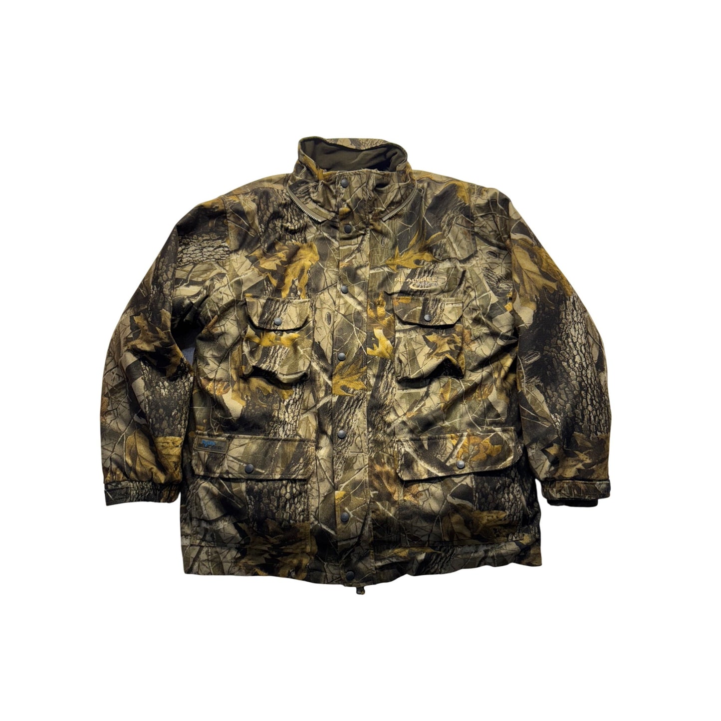 Realtree Pro-Series Camo Rain Jacket With Fleece Liner Mens Size XL #9511