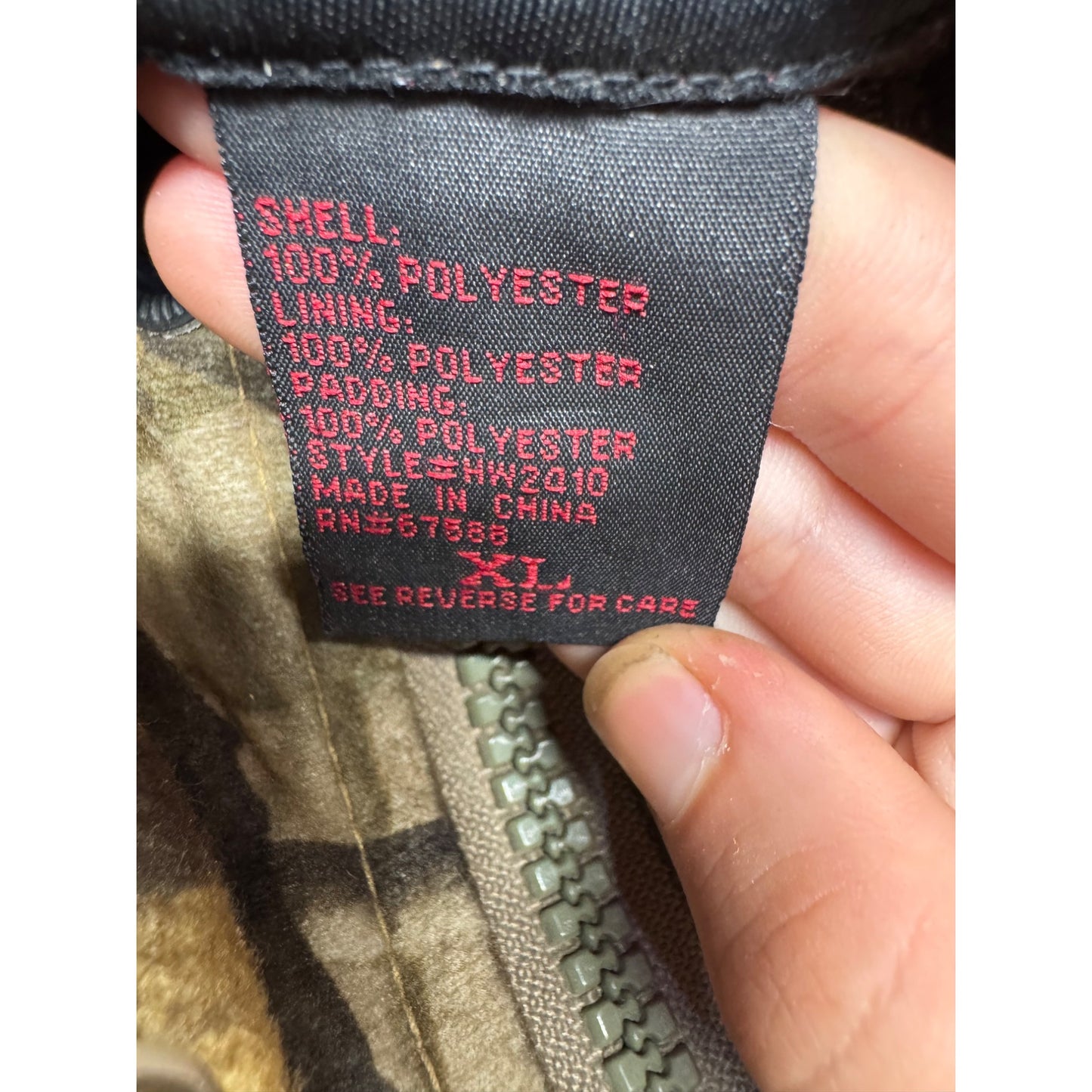 Realtree Pro-Series Camo Rain Jacket With Fleece Liner Mens Size XL #9511