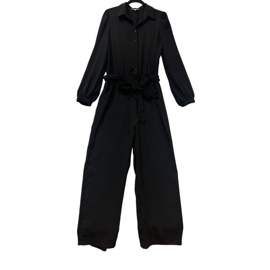 Max Studio Black Long Sleeve Button-Front Jumpsuit #347A