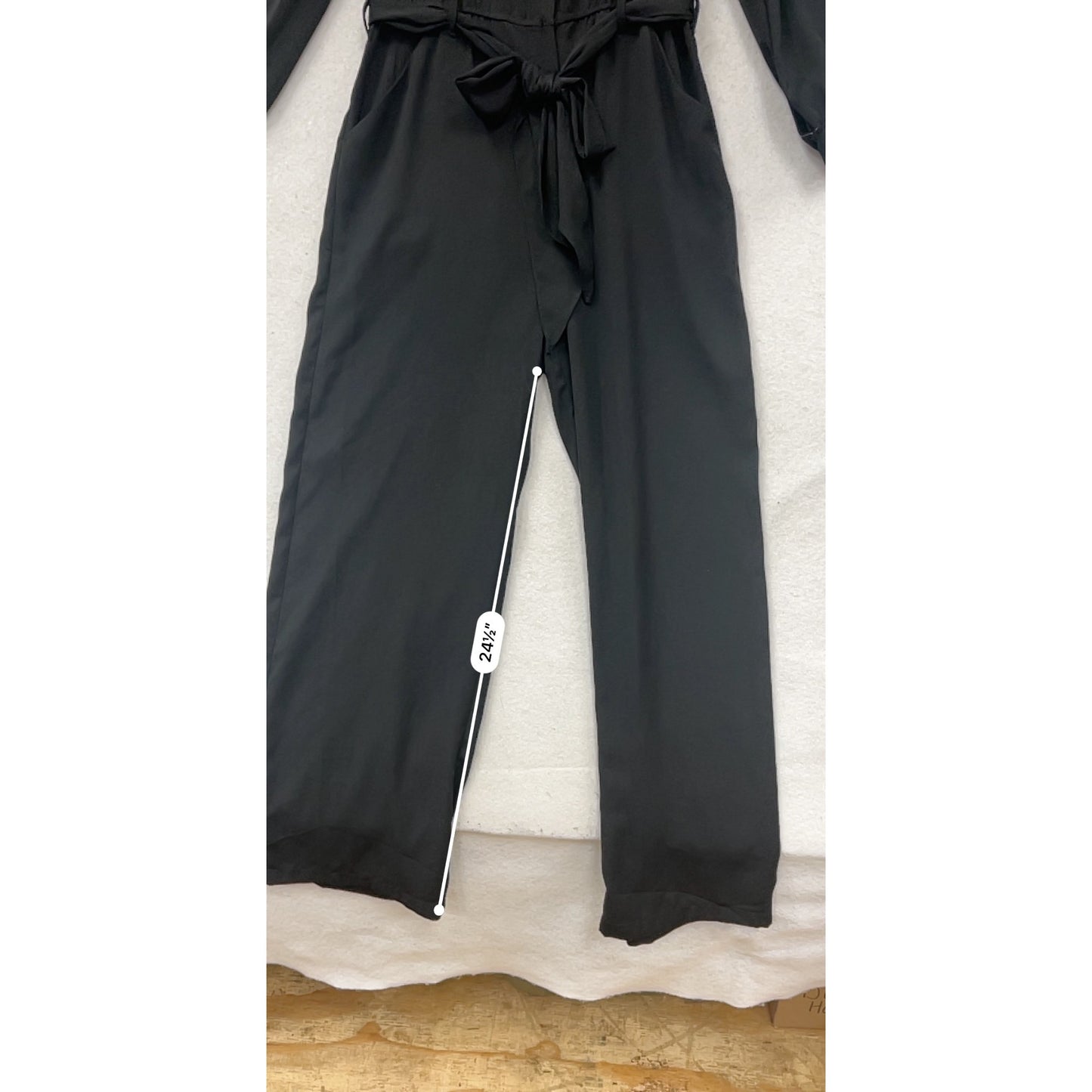 Max Studio Black Long Sleeve Button-Front Jumpsuit #347A