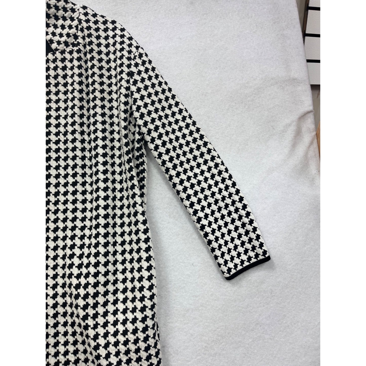 Houndstooth Open-Front Coat Small #8436
