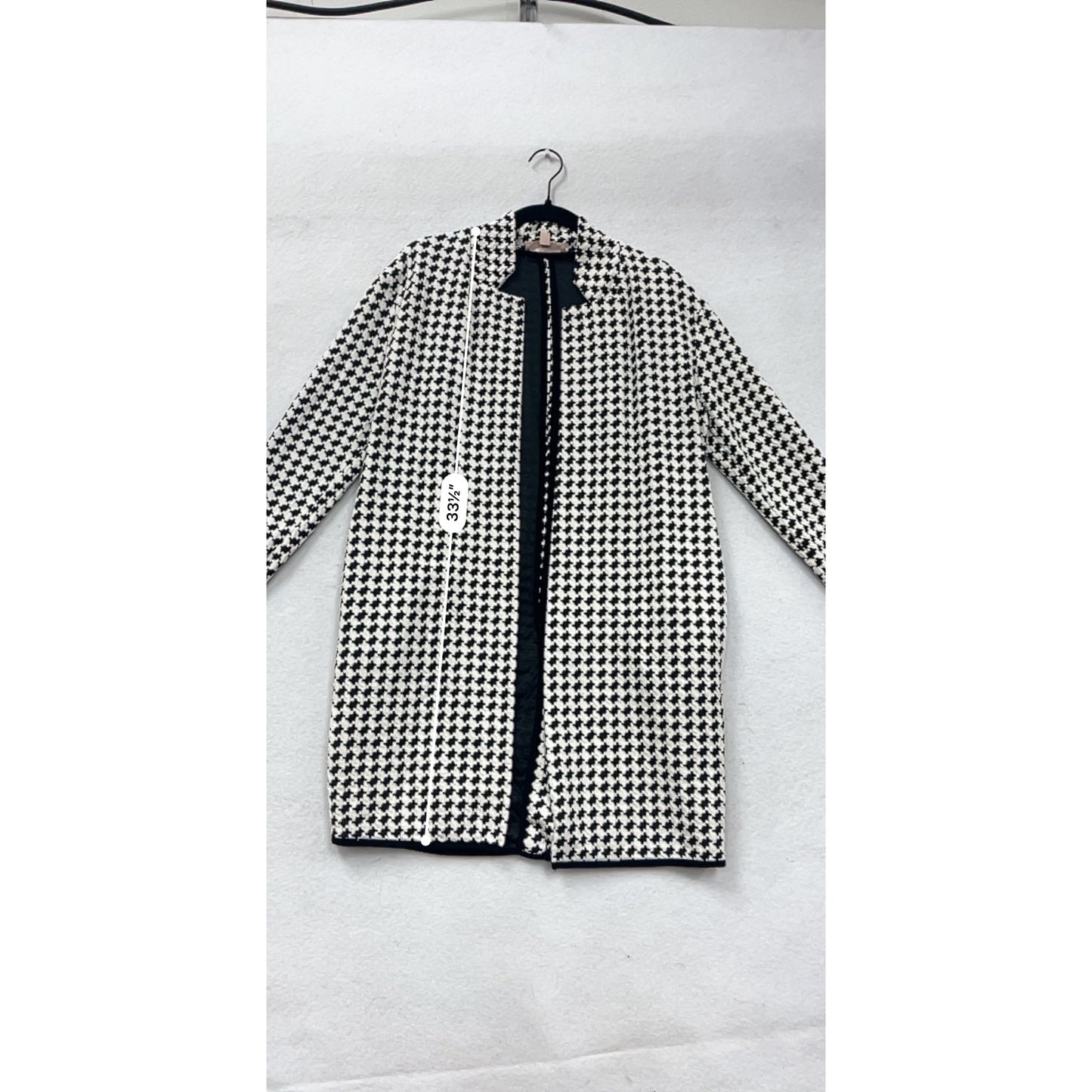 Houndstooth Open-Front Coat Small #8436