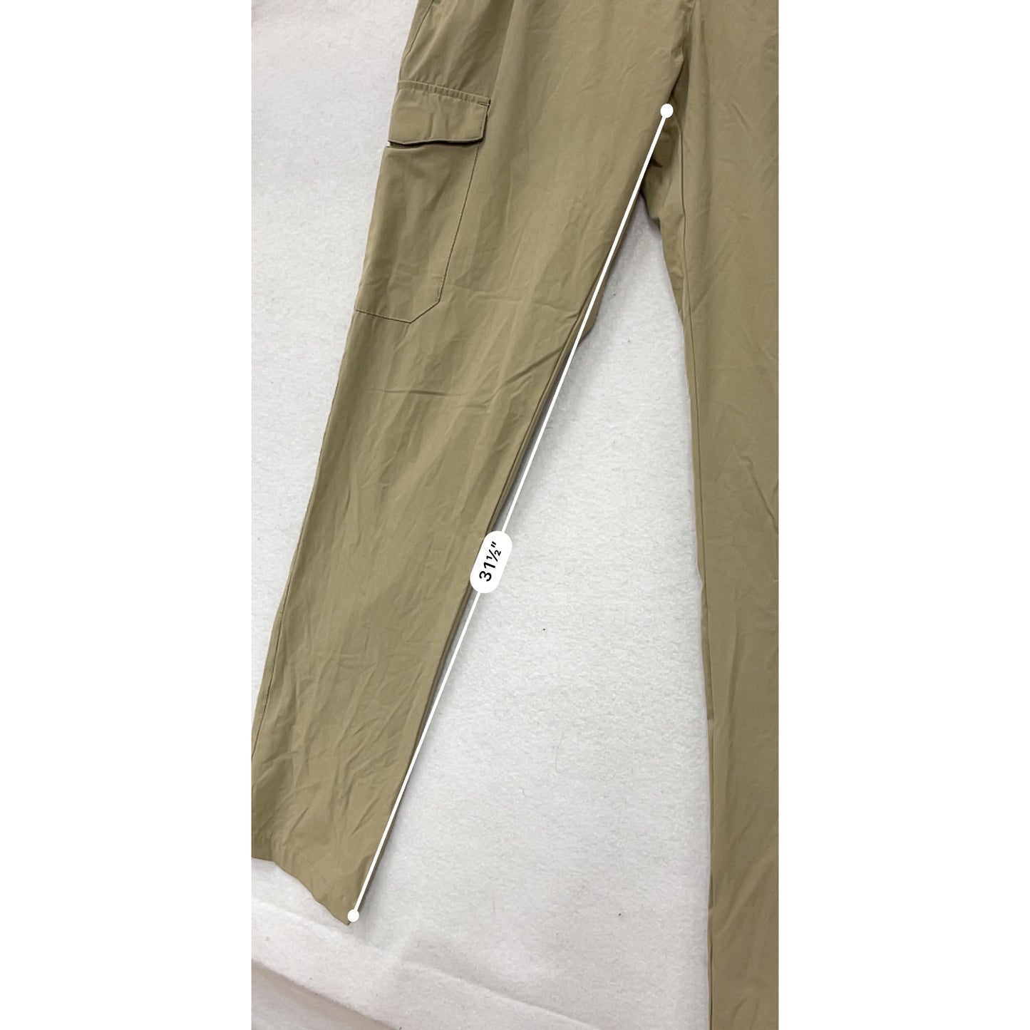 Clothin Beige Nylon Spandex Lightweight Cargo Pants Size 32L #8700