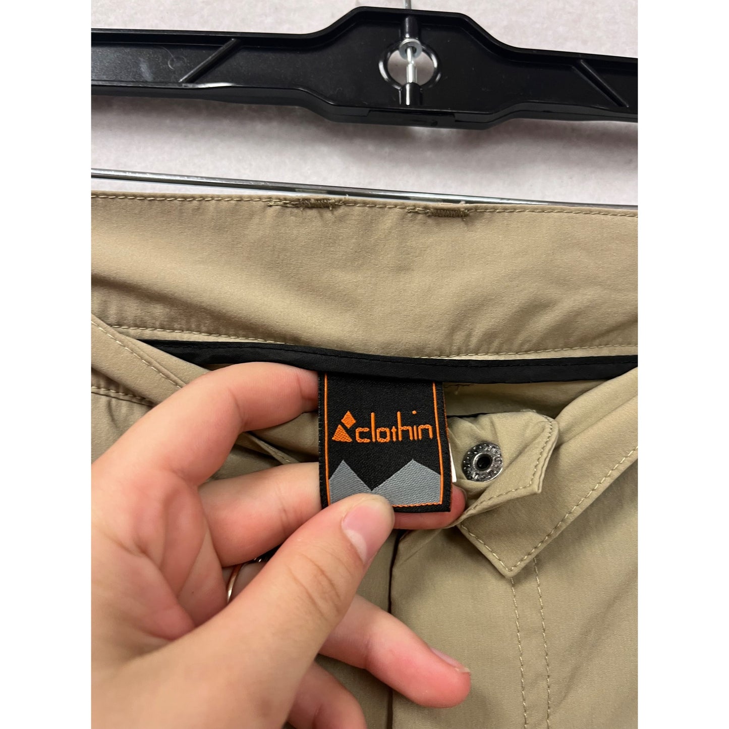 Clothin Beige Nylon Spandex Lightweight Cargo Pants Size 32L #8700