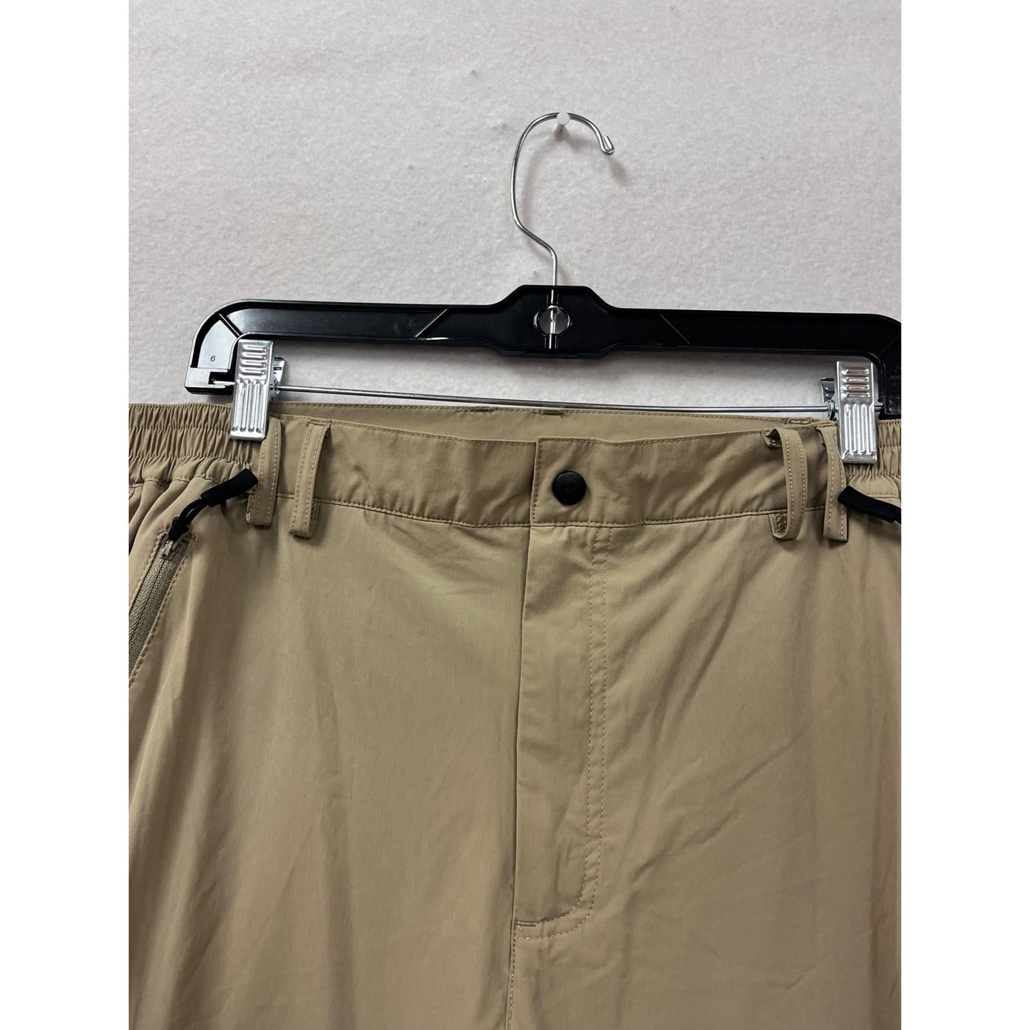 Clothin Beige Nylon Spandex Lightweight Cargo Pants Size 32L #8700