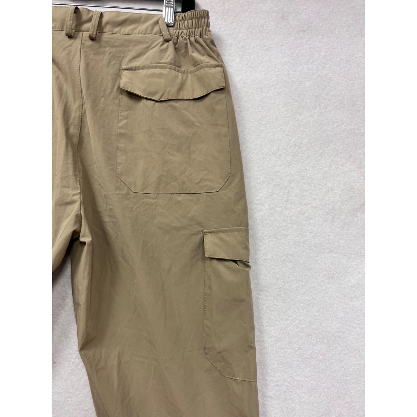 Clothin Beige Nylon Spandex Lightweight Cargo Pants Size 32L #8700