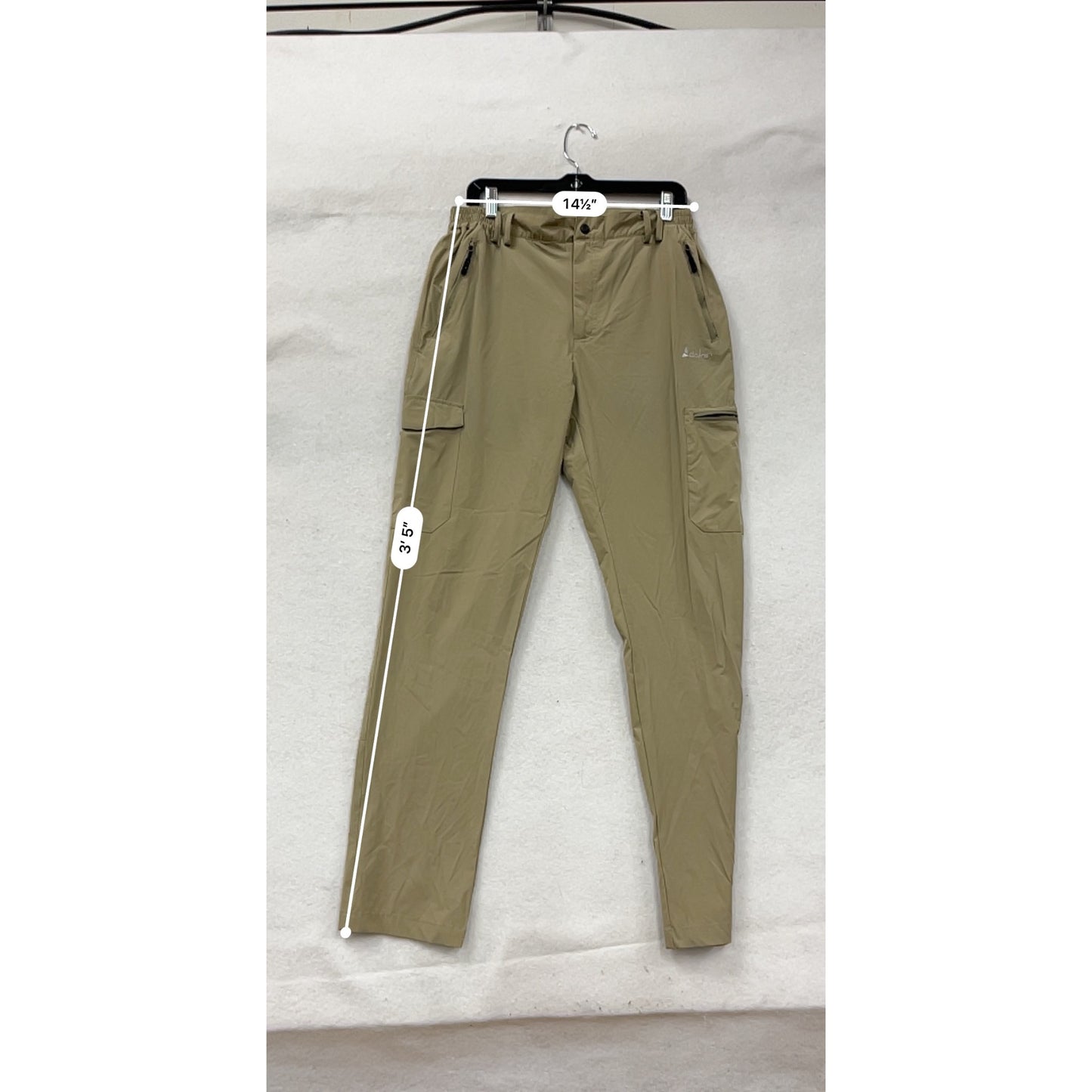 Clothin Beige Nylon Spandex Lightweight Cargo Pants Size 32L #8700