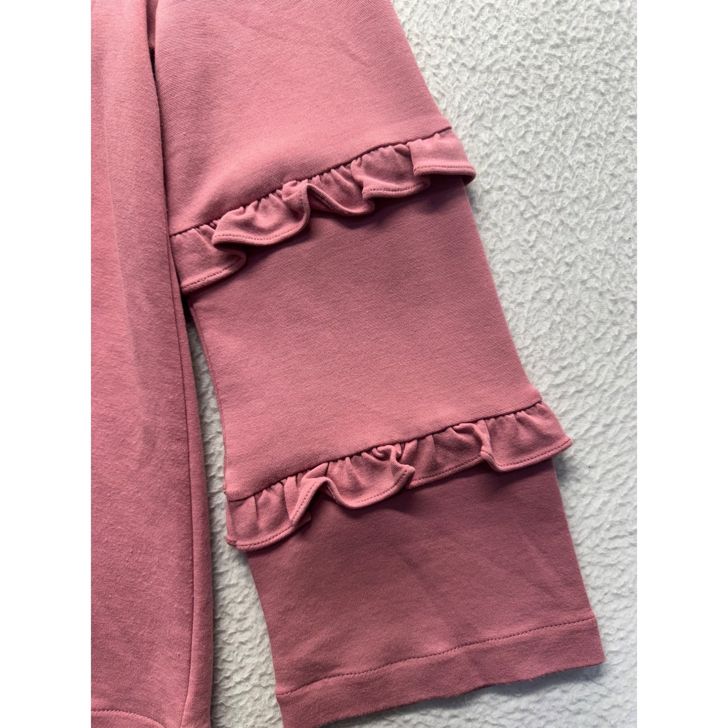 Ann Taylor Pink Ruffle Bell Sleeve V-Neck Top Medium Rayon Blend #9939