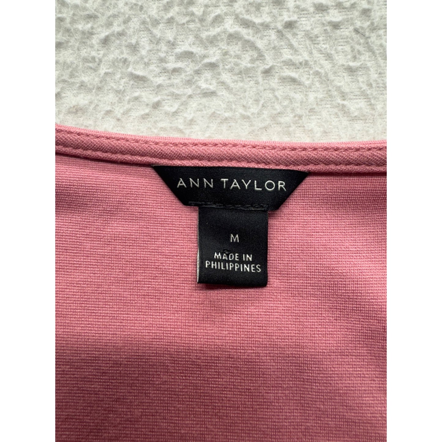 Ann Taylor Pink Ruffle Bell Sleeve V-Neck Top Medium Rayon Blend #9939