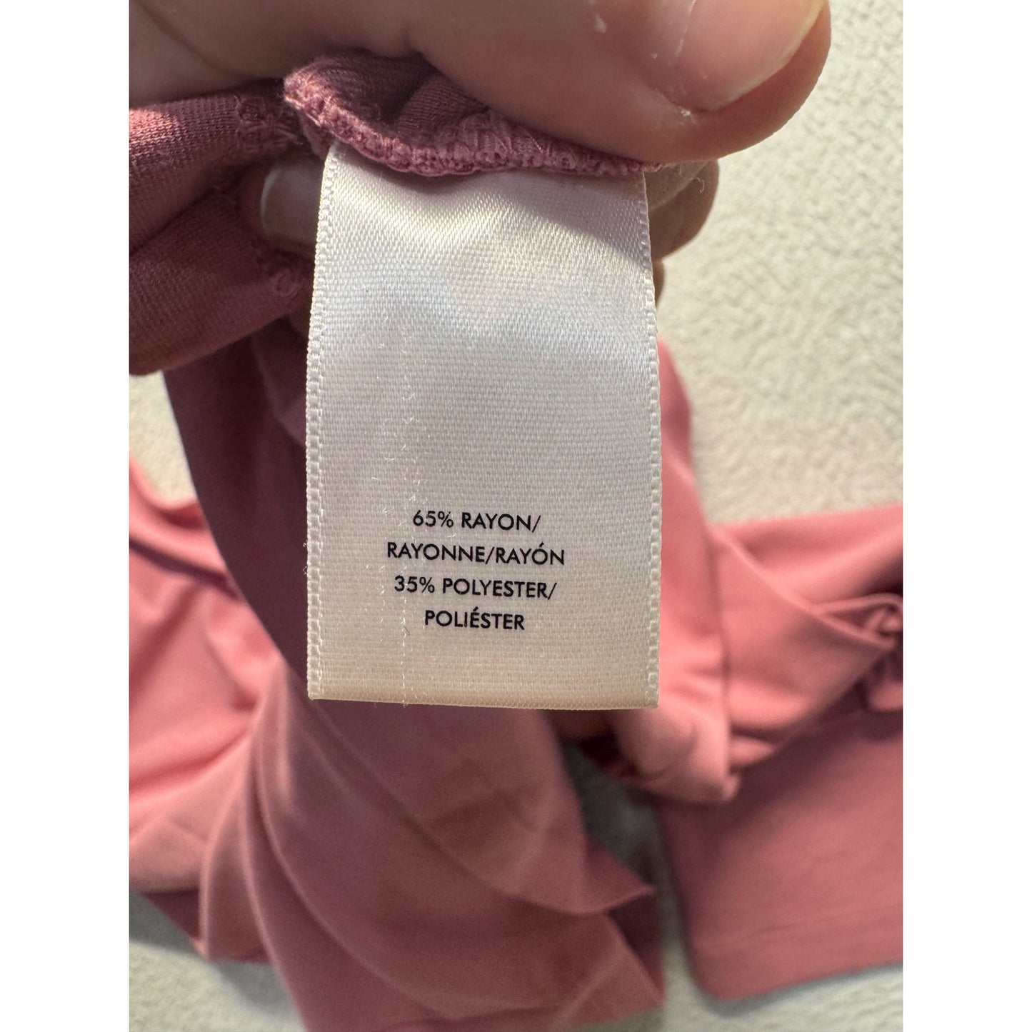 Ann Taylor Pink Ruffle Bell Sleeve V-Neck Top Medium Rayon Blend #9939