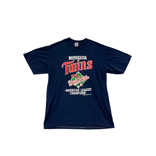 Vintage 1987 Minnesota Twins World Series T-Shirt XL #8106