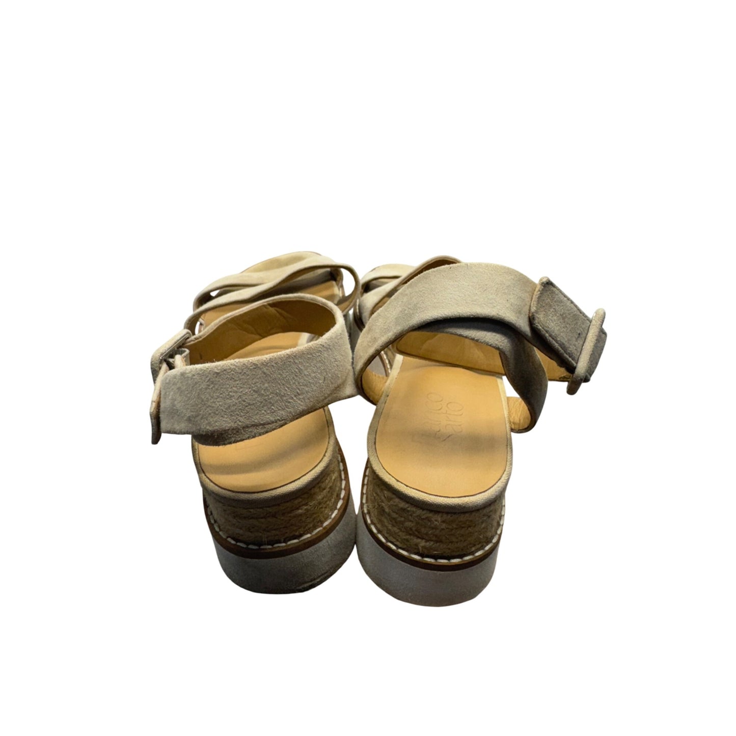 Franco Sarto Beige Suede Ankle Strap Platform Sandals Size 10 #7920