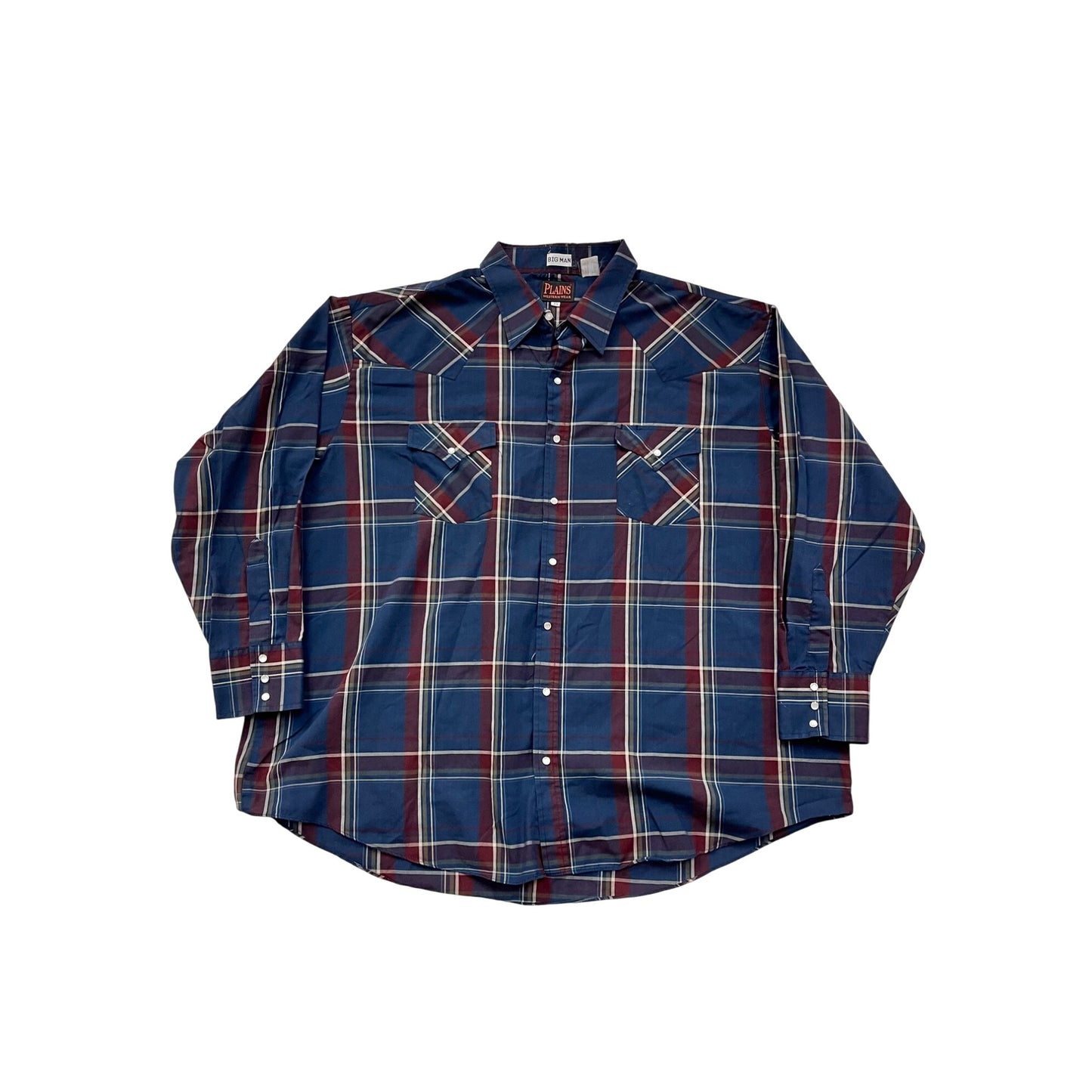 Mens 3X Plains Western Wear Plaid Button-Down Shirt Long Sleeve #8976