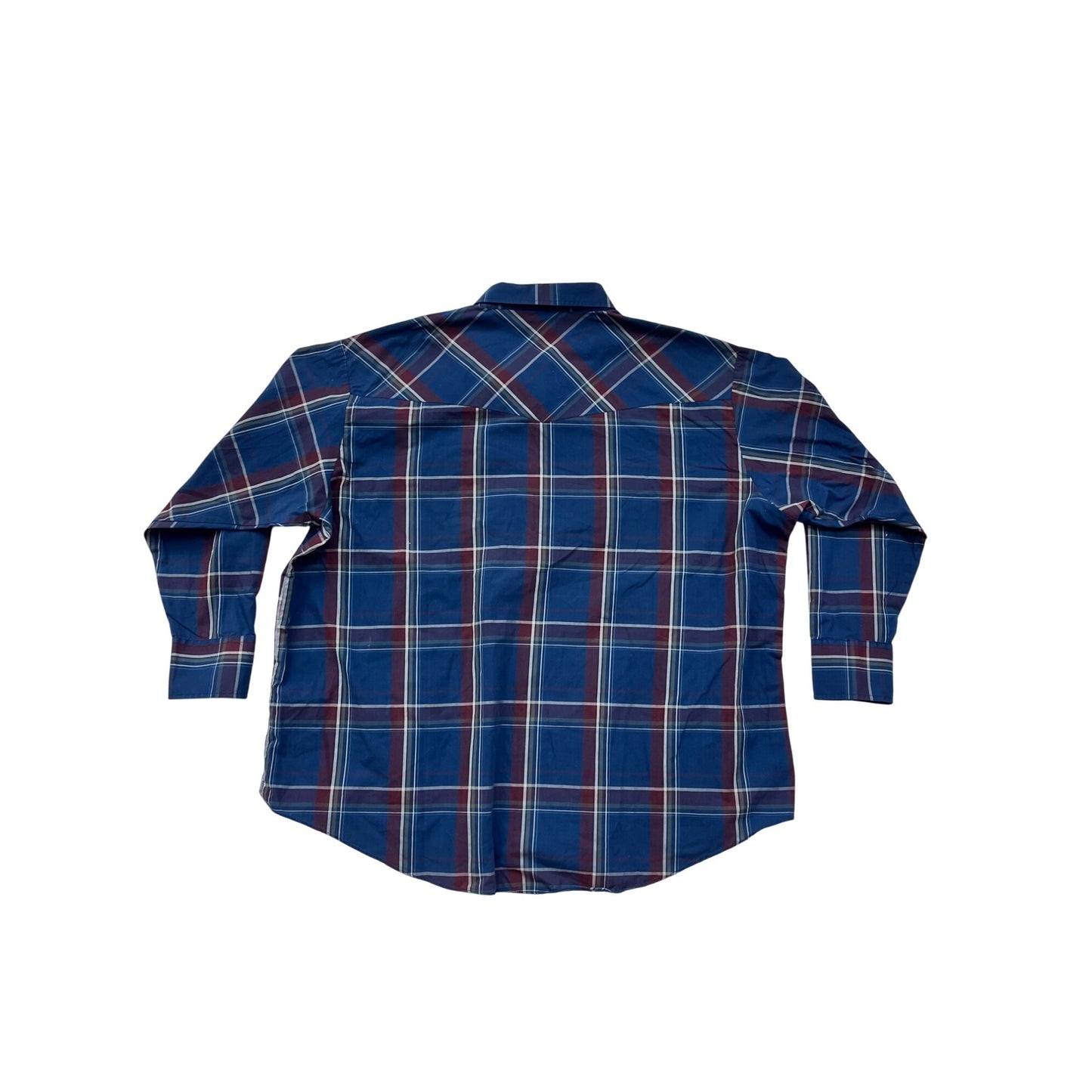 Mens 3X Plains Western Wear Plaid Button-Down Shirt Long Sleeve #8976