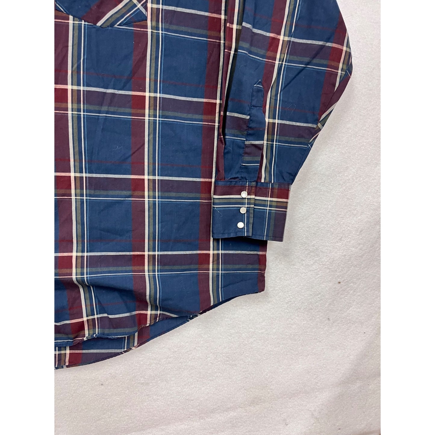Mens 3X Plains Western Wear Plaid Button-Down Shirt Long Sleeve #8976