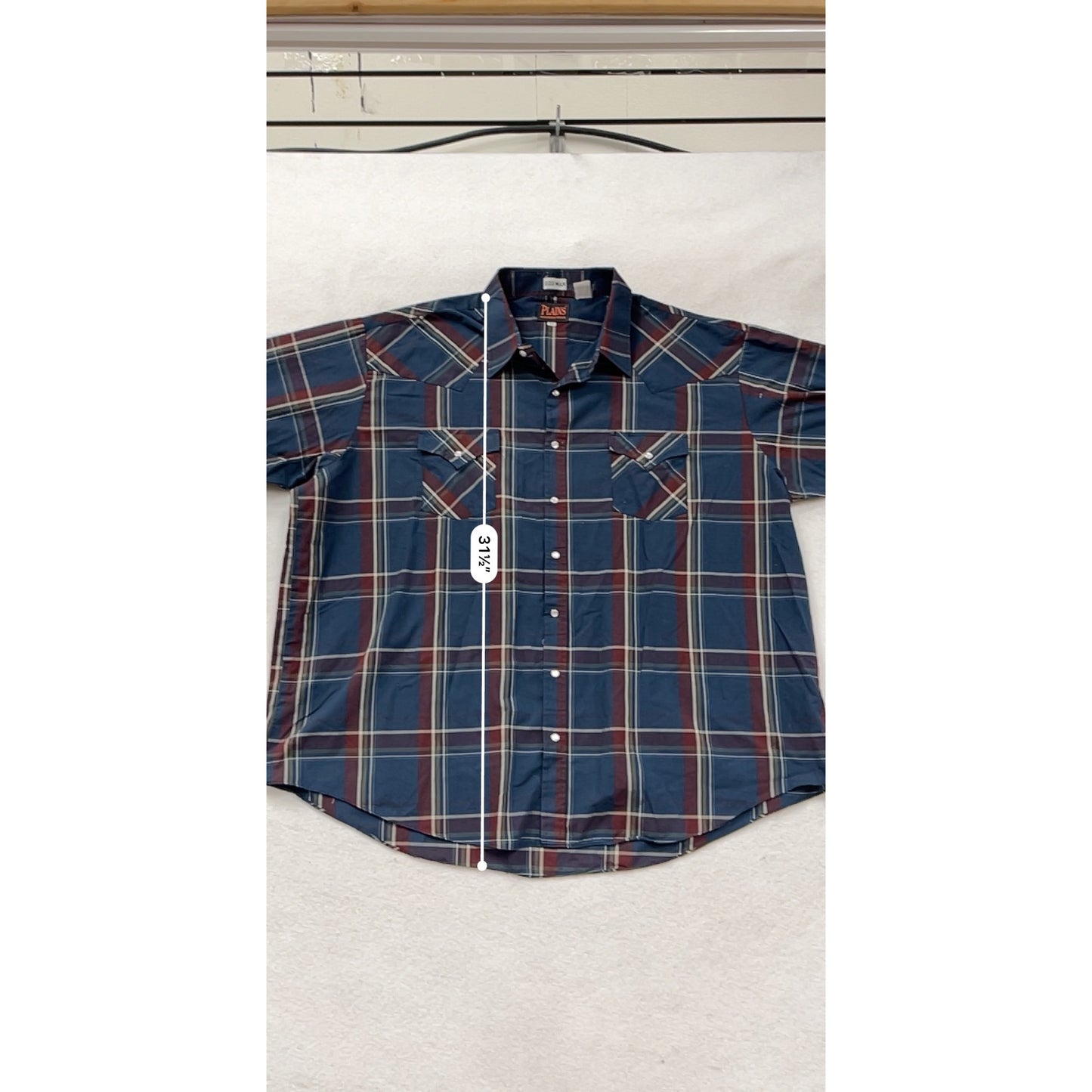 Mens 3X Plains Western Wear Plaid Button-Down Shirt Long Sleeve #8976