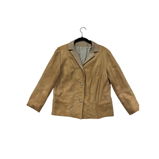 Womens Highlander Suede Small Vintage 1990s Tan Leather Jacket #6633