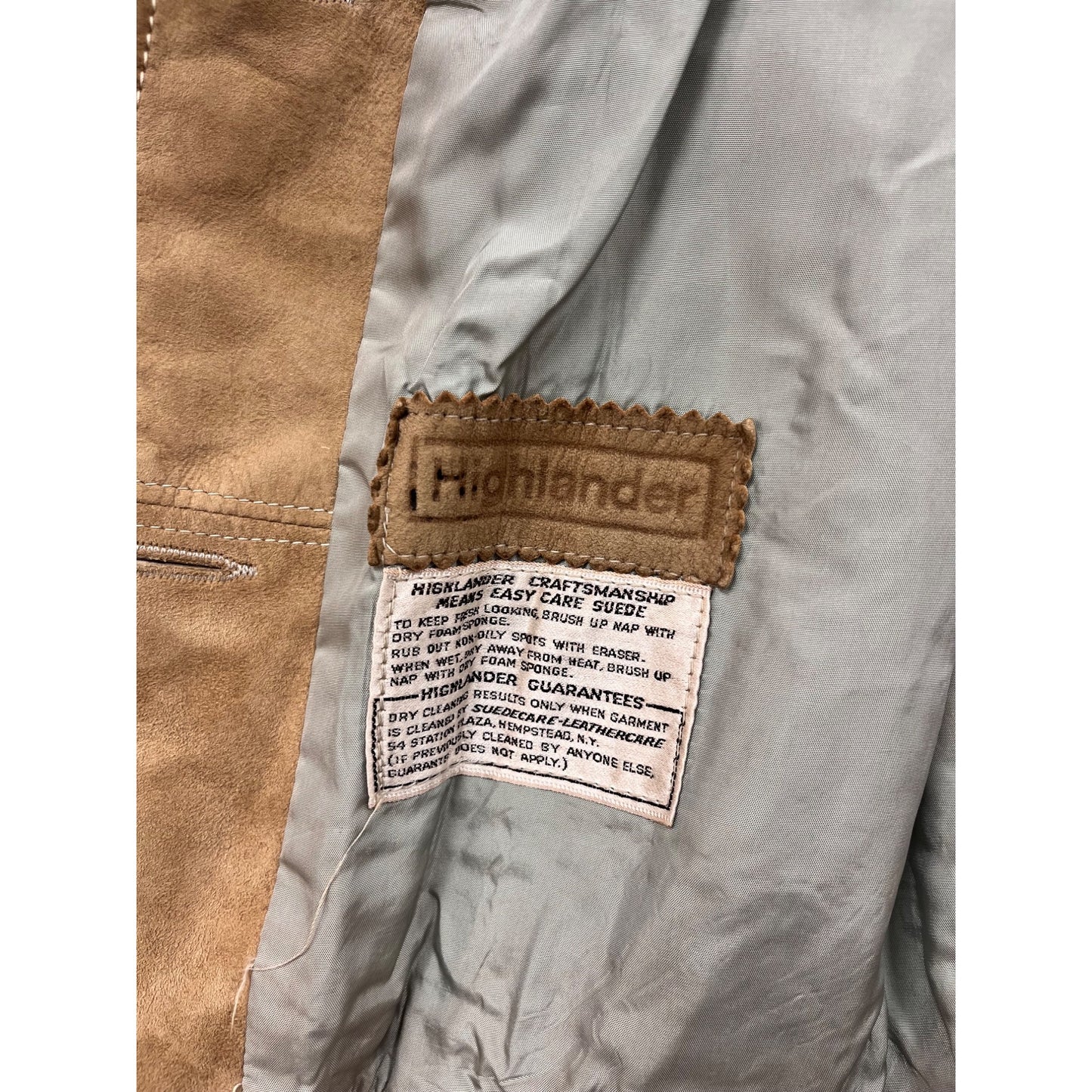 Womens Highlander Suede Small Vintage 1990s Tan Leather Jacket #6633