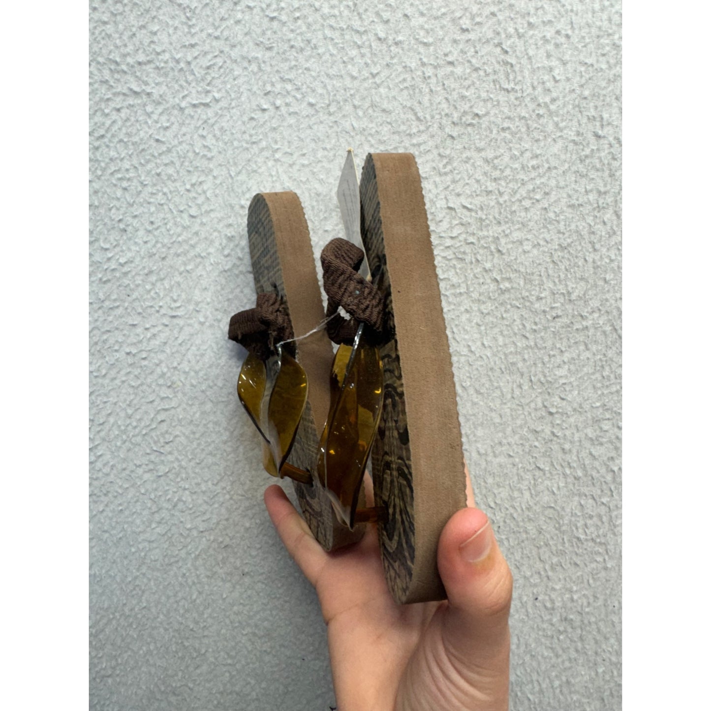 Tribal Pattern Translucent Strap Wedge Beach Sandals With Textured Sole #9648