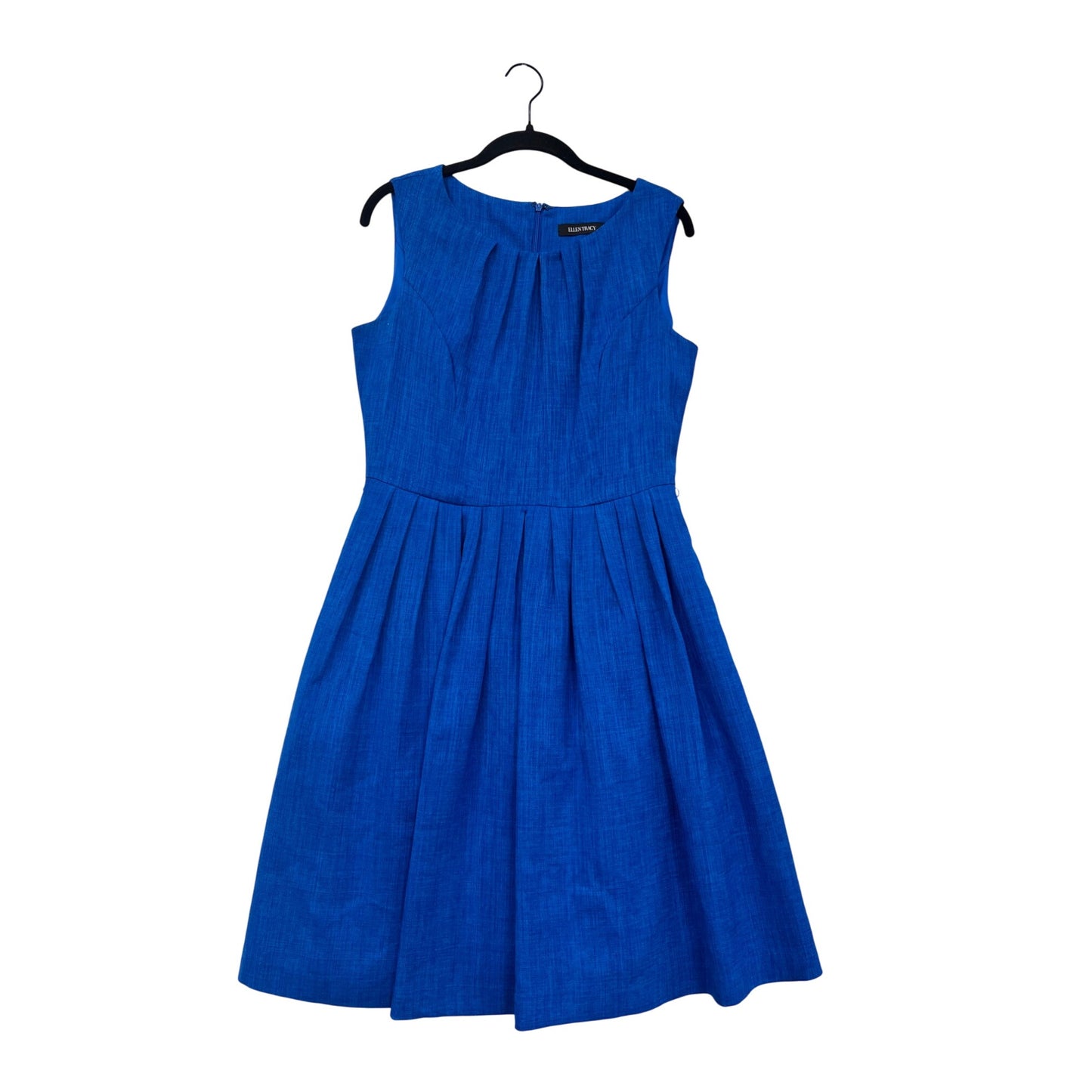 Ellen Tracy Blue Fit & Flare Dress Size 6 Sleeveless Womens Dress #406A