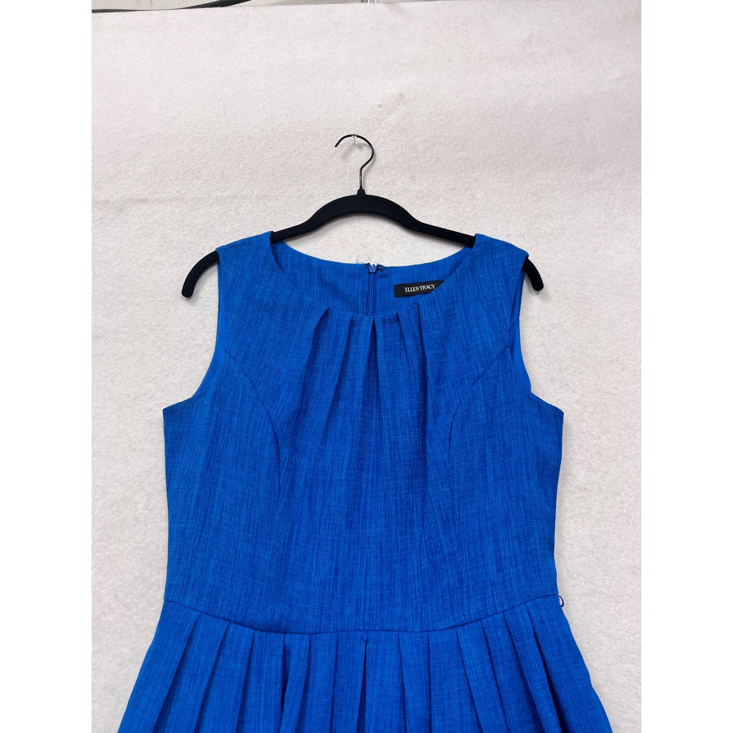 Ellen Tracy Blue Fit & Flare Dress Size 6 Sleeveless Womens Dress #406A