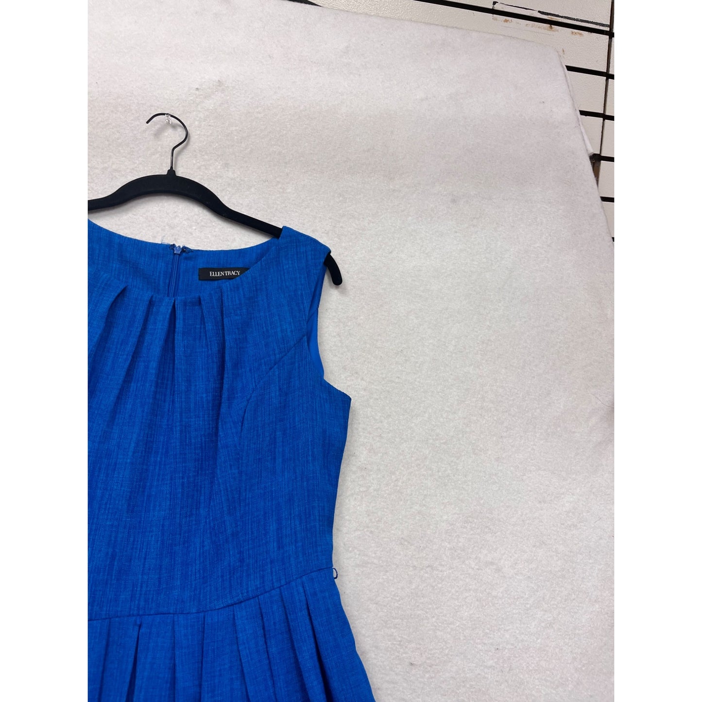 Ellen Tracy Blue Fit & Flare Dress Size 6 Sleeveless Womens Dress #406A