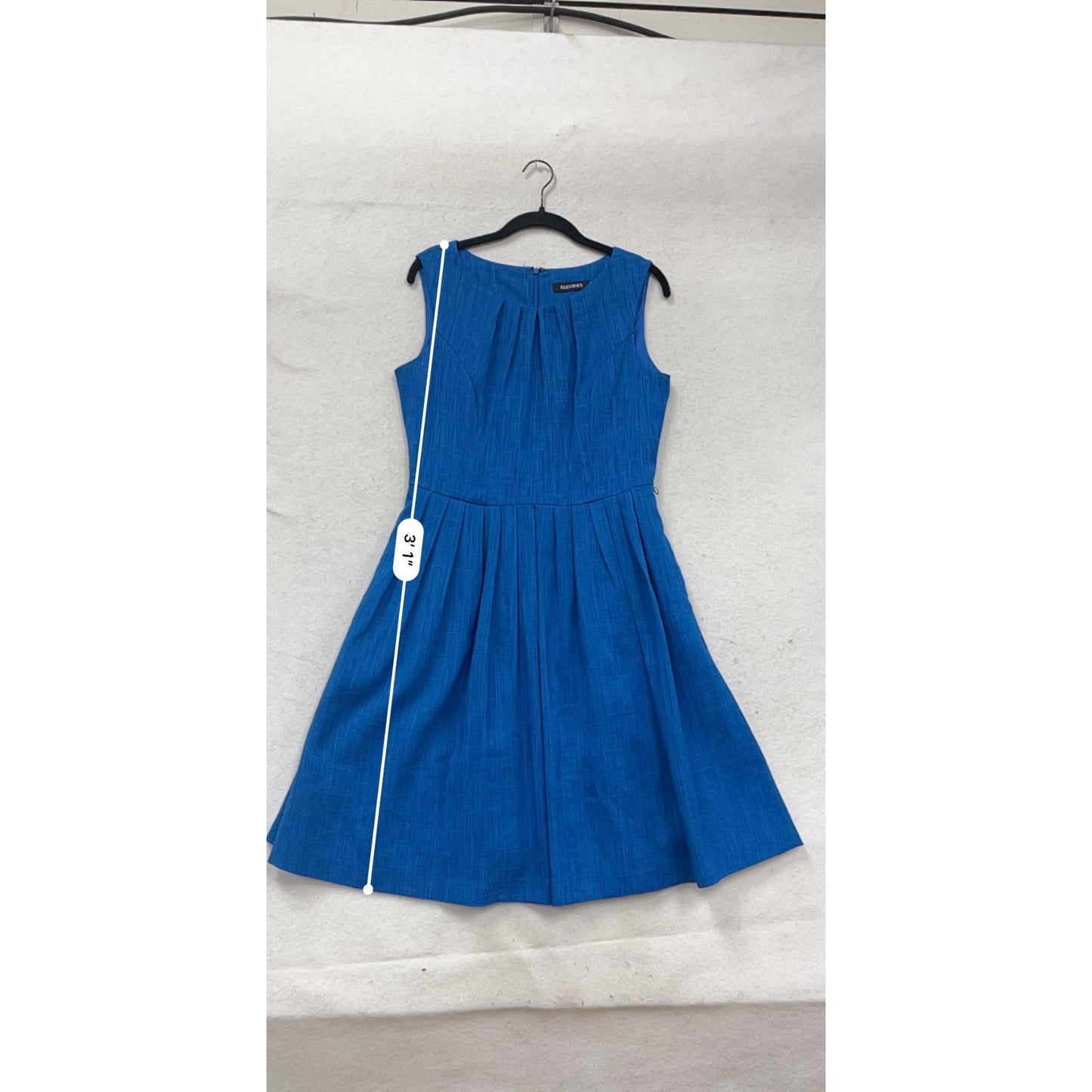 Ellen Tracy Blue Fit & Flare Dress Size 6 Sleeveless Womens Dress #406A