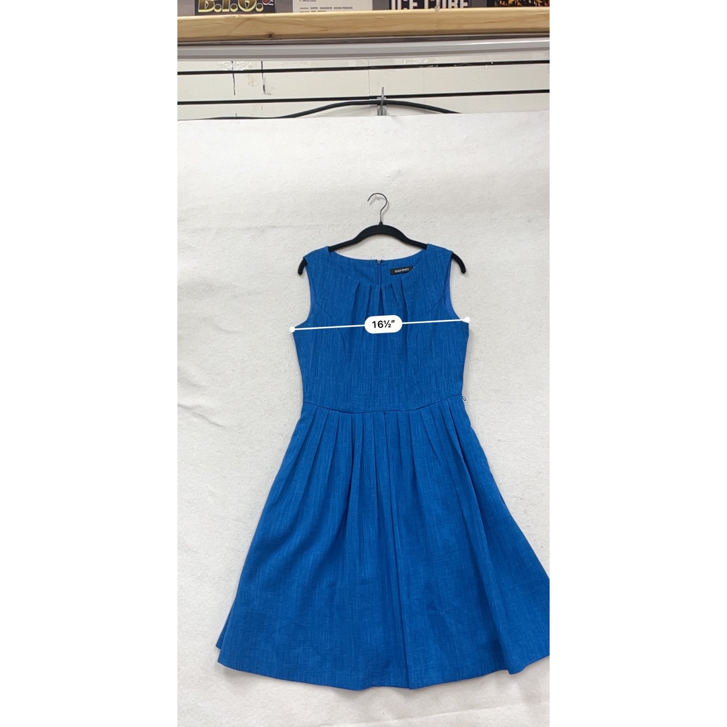 Ellen Tracy Blue Fit & Flare Dress Size 6 Sleeveless Womens Dress #406A