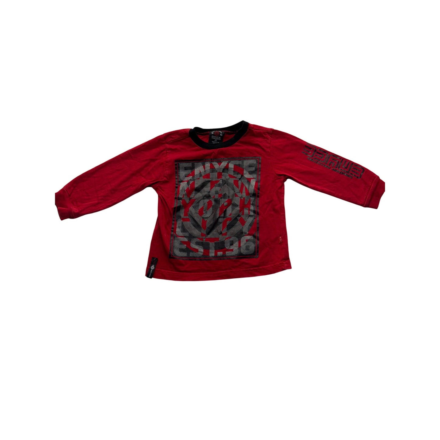 Enyce Toddler Boys Red Long Sleeve Graphic T-Shirt #7642
