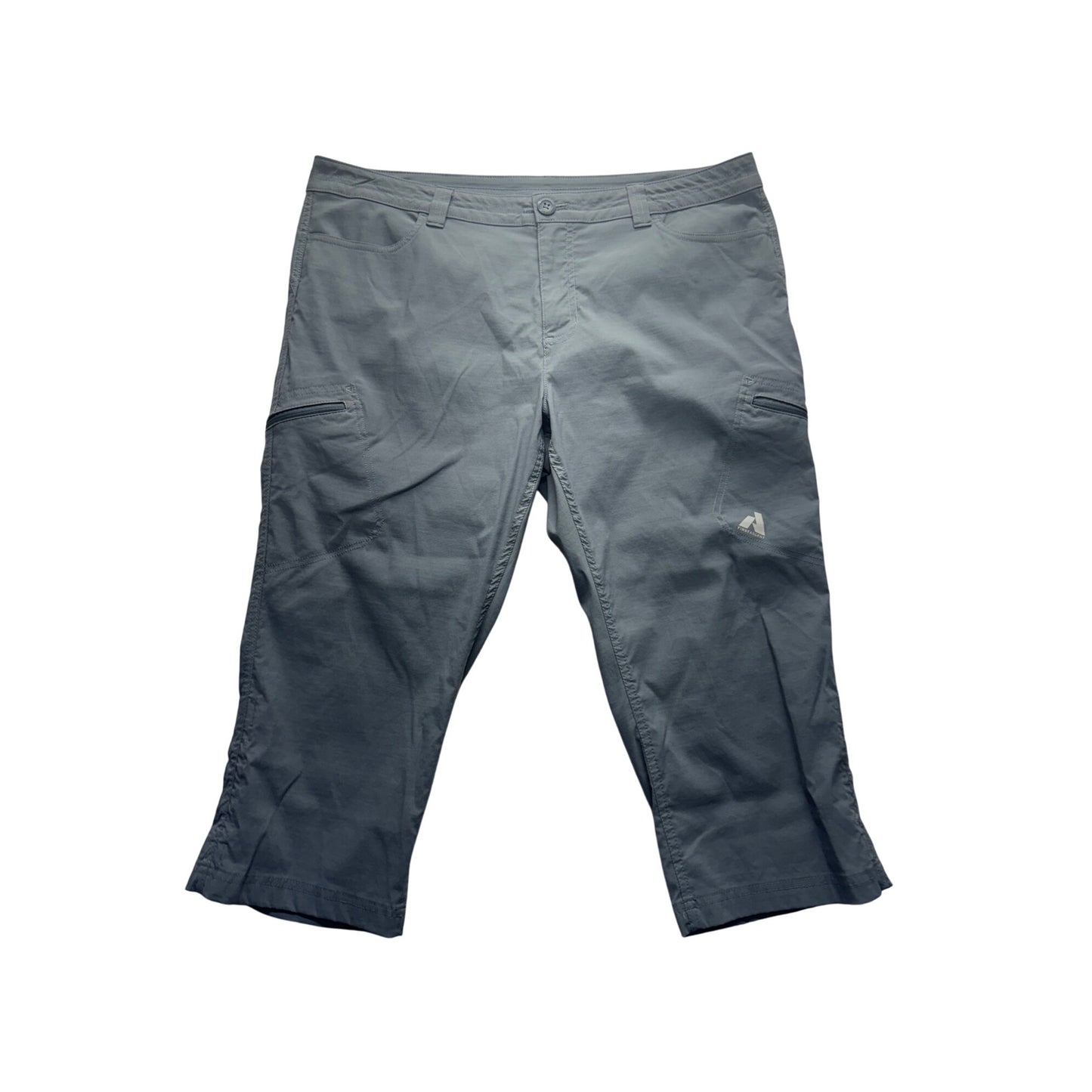 Eddie Bauer First Ascent Gray Capri Pants Size 16 With Cargo Pockets #9256