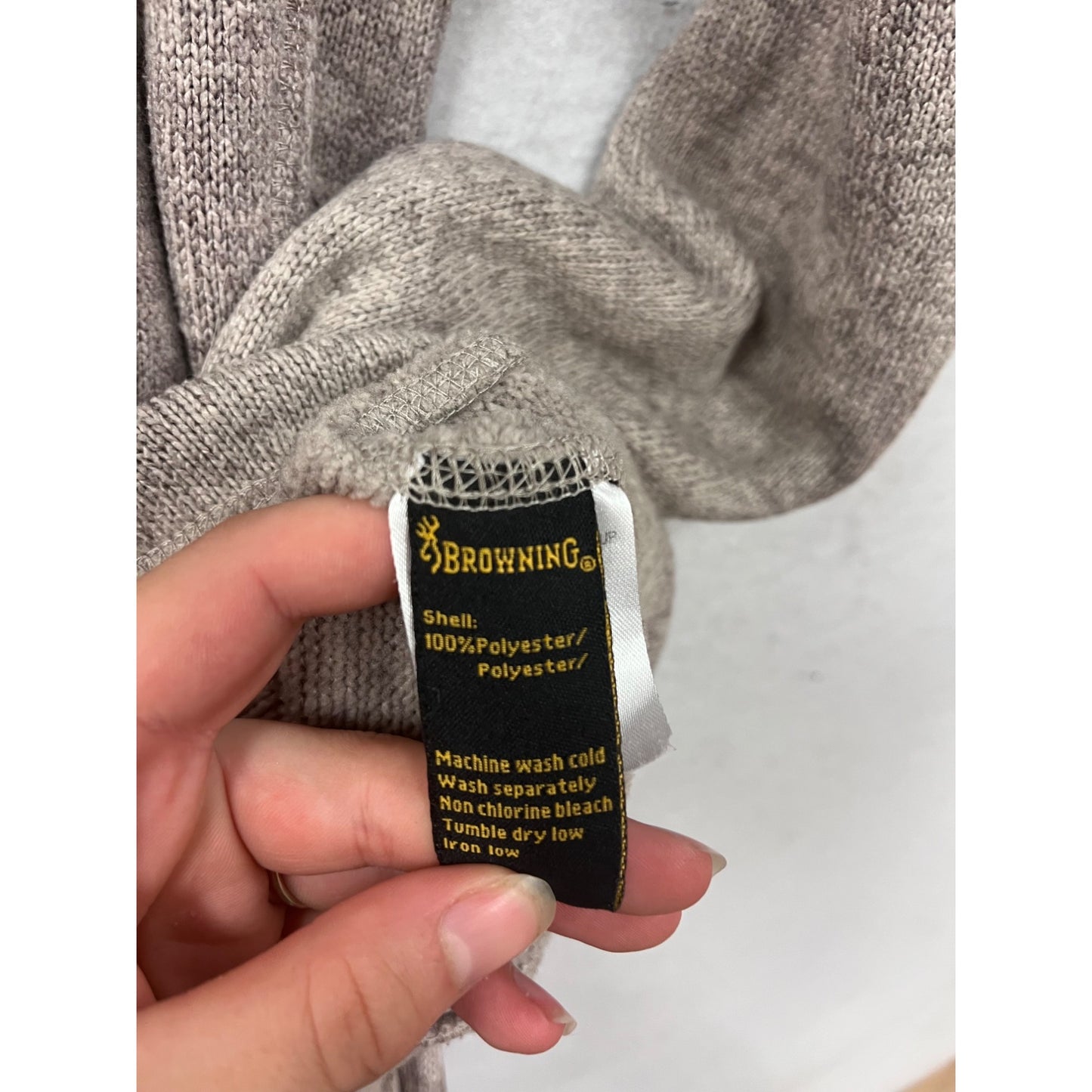 Browning Large Full-Zip Heather Gray Jacket With Embroidered Logo #8959