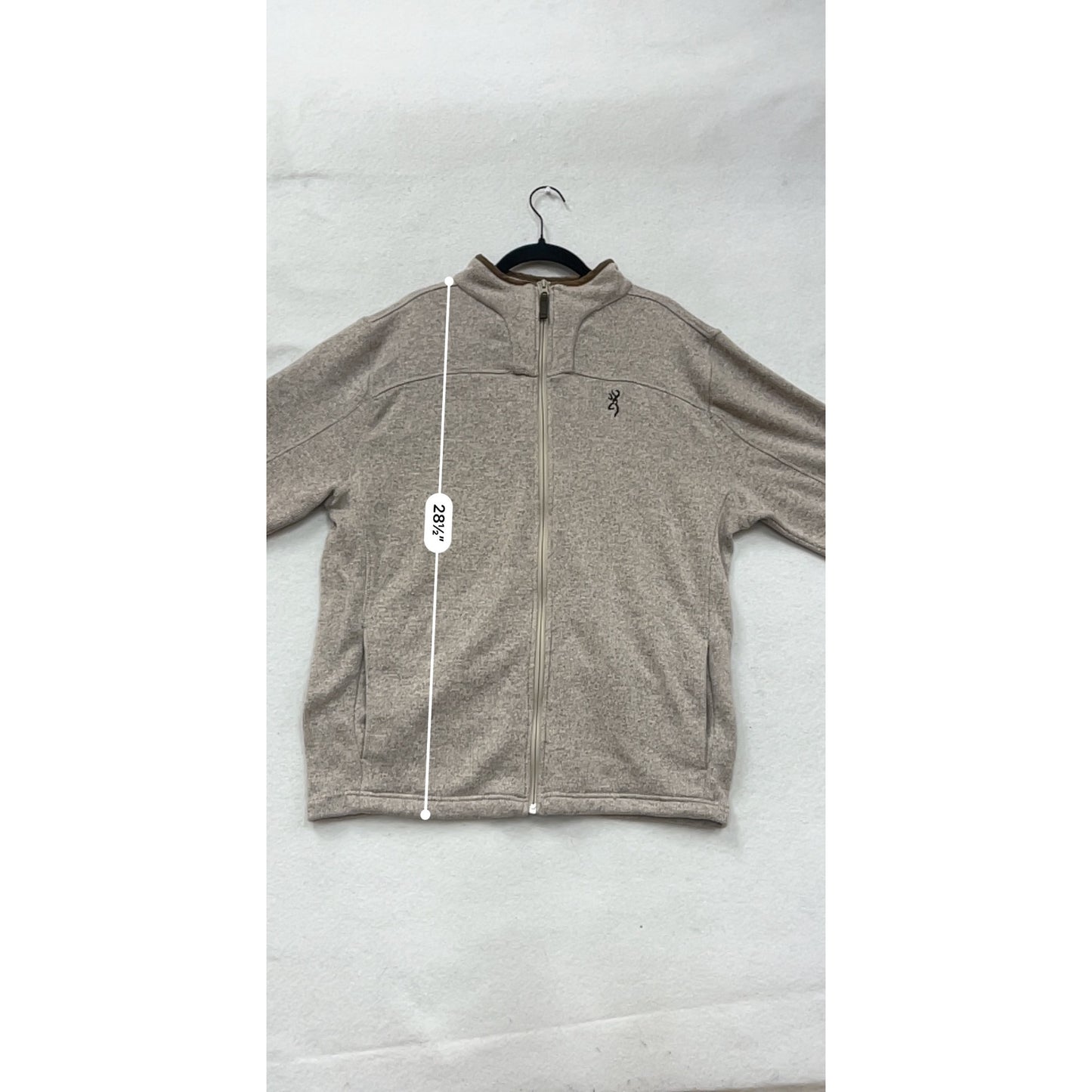 Browning Large Full-Zip Heather Gray Jacket With Embroidered Logo #8959