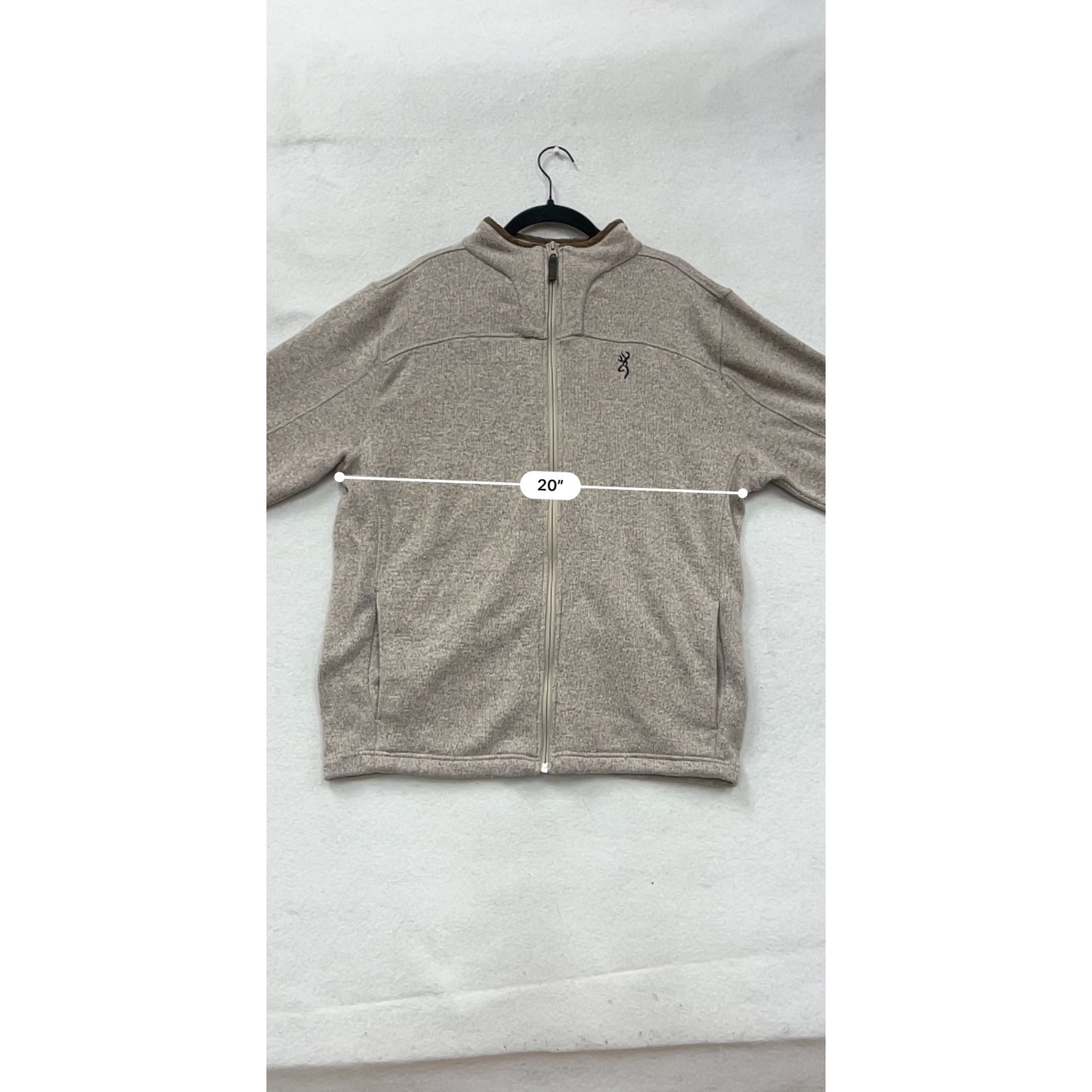 Browning Large Full-Zip Heather Gray Jacket With Embroidered Logo #8959