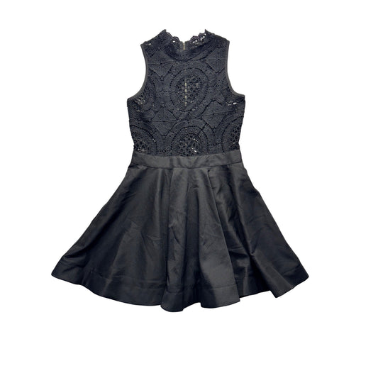 Windsor Lace & Satin Black Sleeveless Dress M With Back Zipper #158b