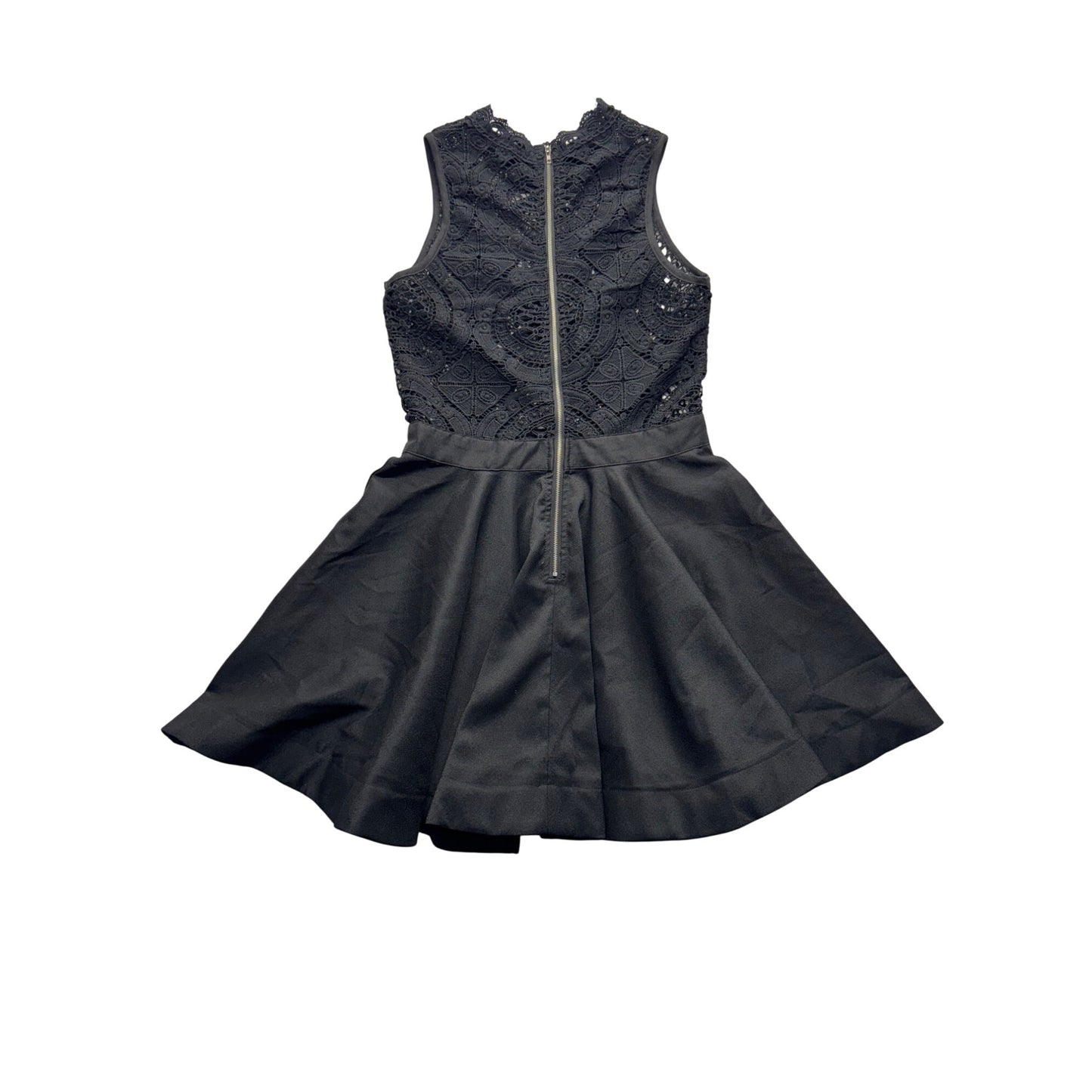 Windsor Lace & Satin Black Sleeveless Dress M With Back Zipper #158b