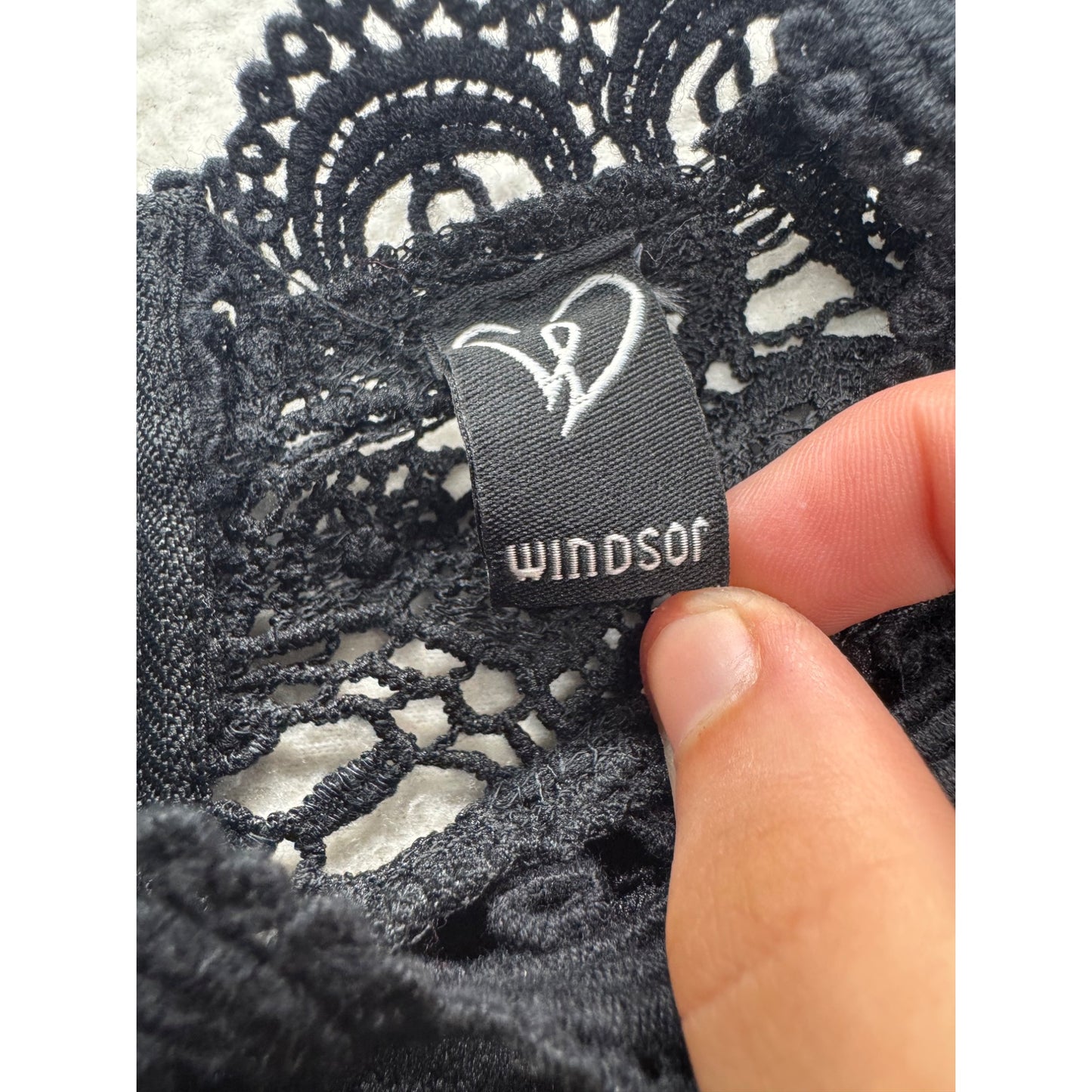 Windsor Lace & Satin Black Sleeveless Dress M With Back Zipper #158b