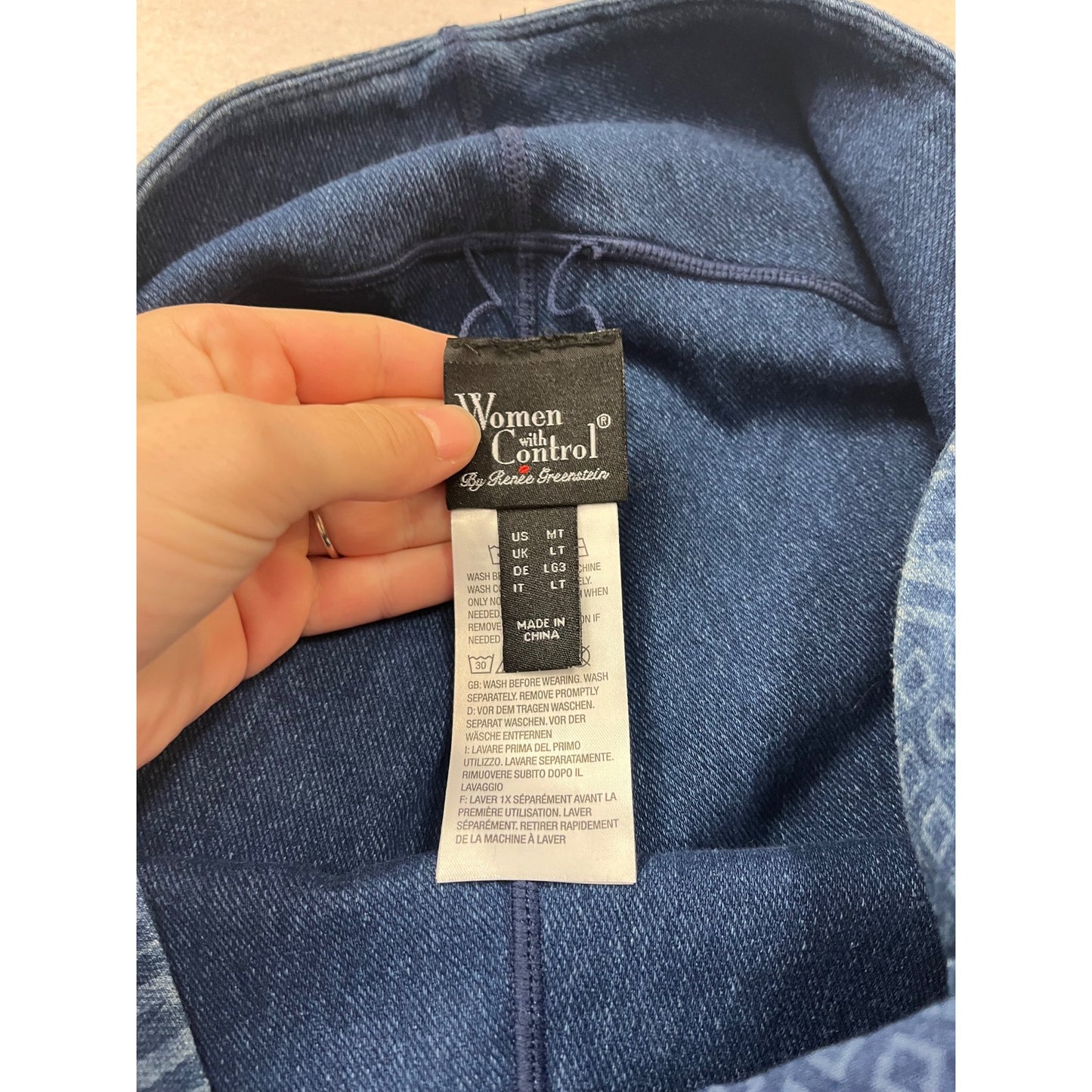 Women With Control Blue Leggings Size Tall Medium #979A