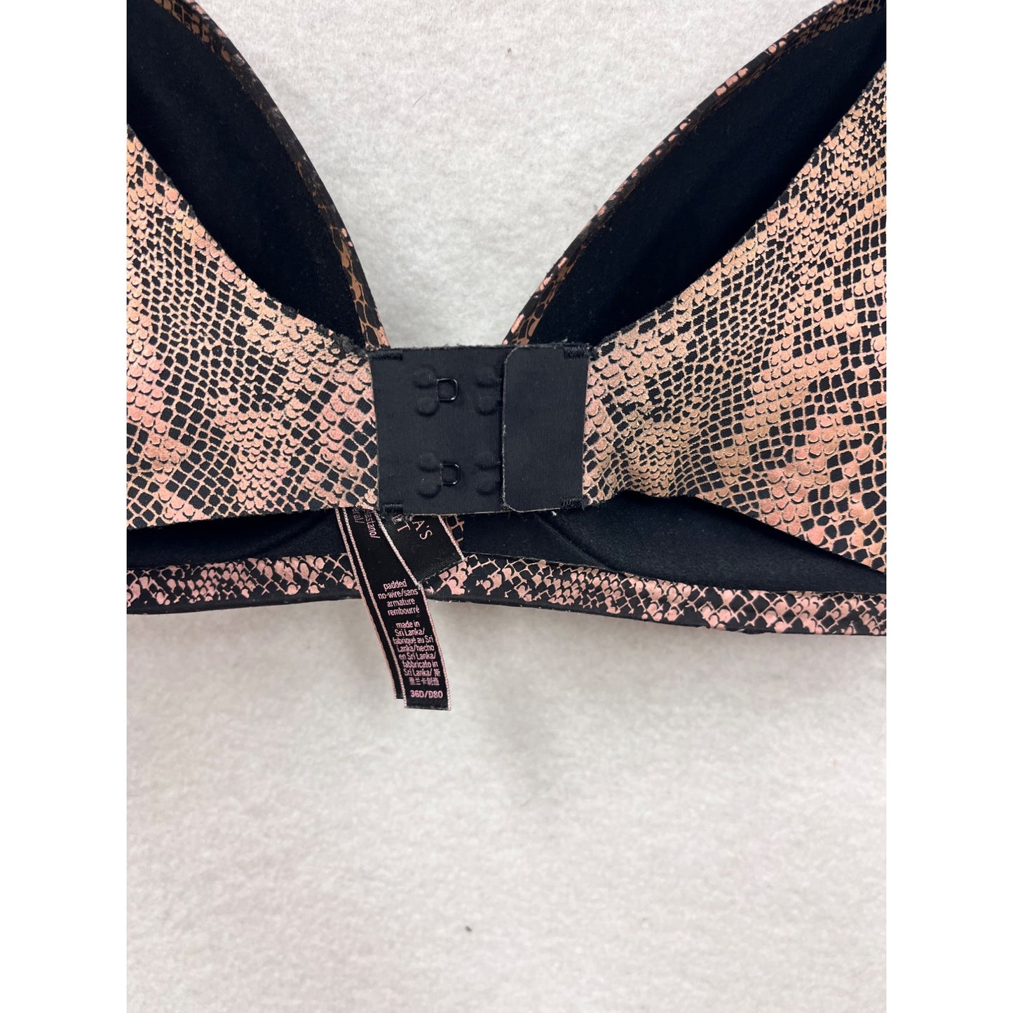 Victorias Secret Snake Print Padded Non-Wire Bra 36D #8747