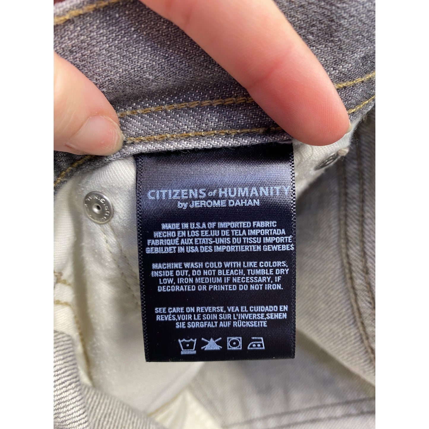 Citizens Of Humanity Gray Denim Straight Leg Jeans Size 32 #7200