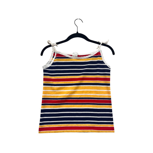 Striped Sleeveless Tank Top With Tie Straps By Aileen Size L (14) #8593