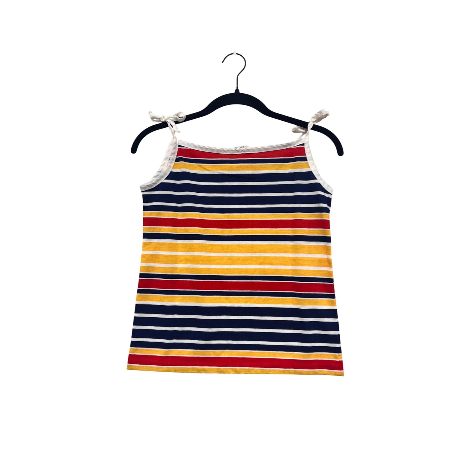 Striped Sleeveless Tank Top With Tie Straps By Aileen Size L (14) #8593