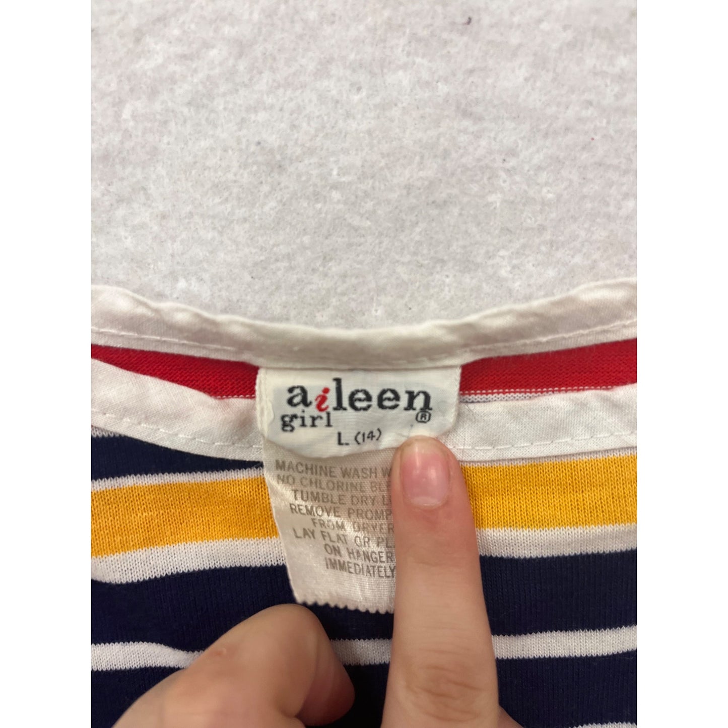 Striped Sleeveless Tank Top With Tie Straps By Aileen Size L (14) #8593