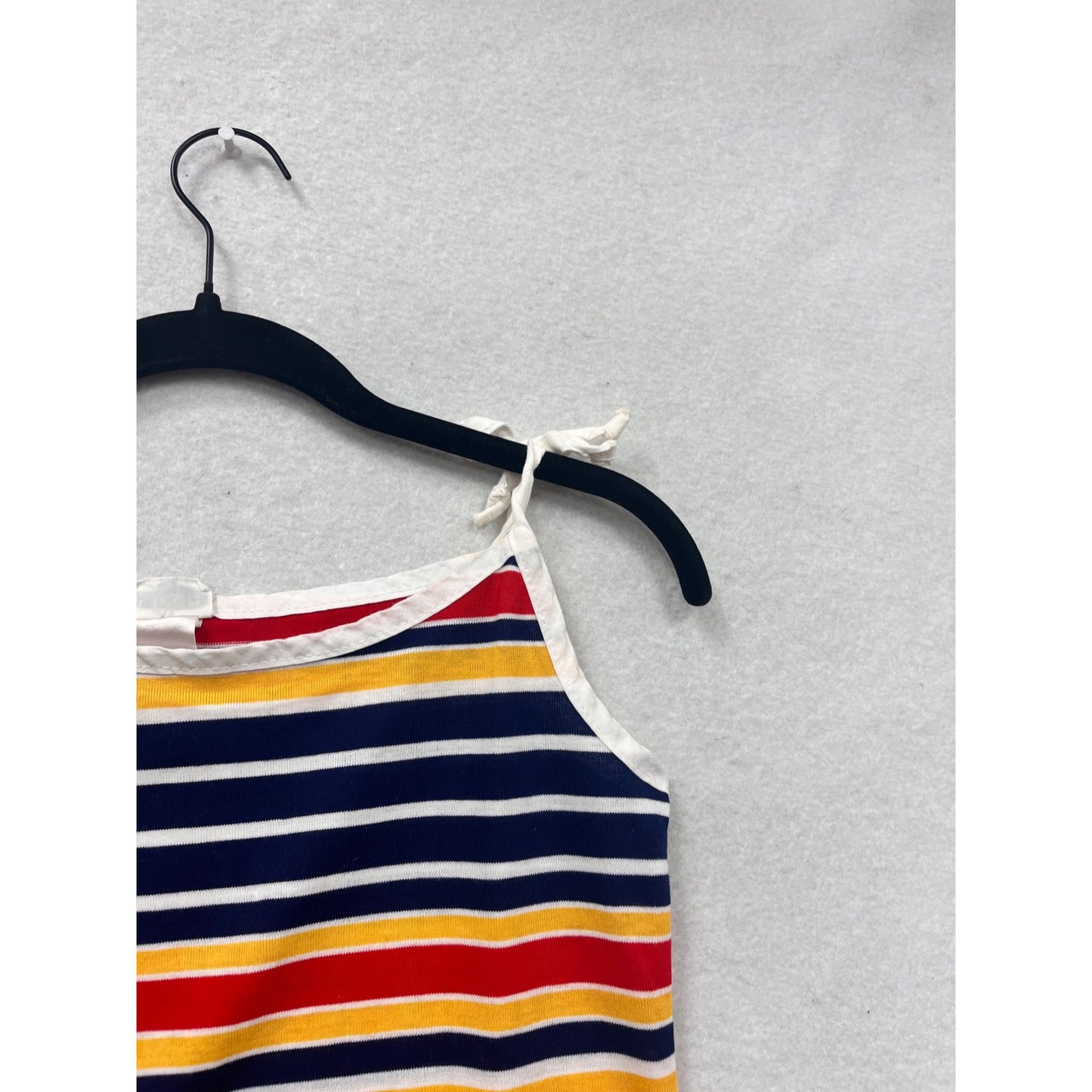 Striped Sleeveless Tank Top With Tie Straps By Aileen Size L (14) #8593