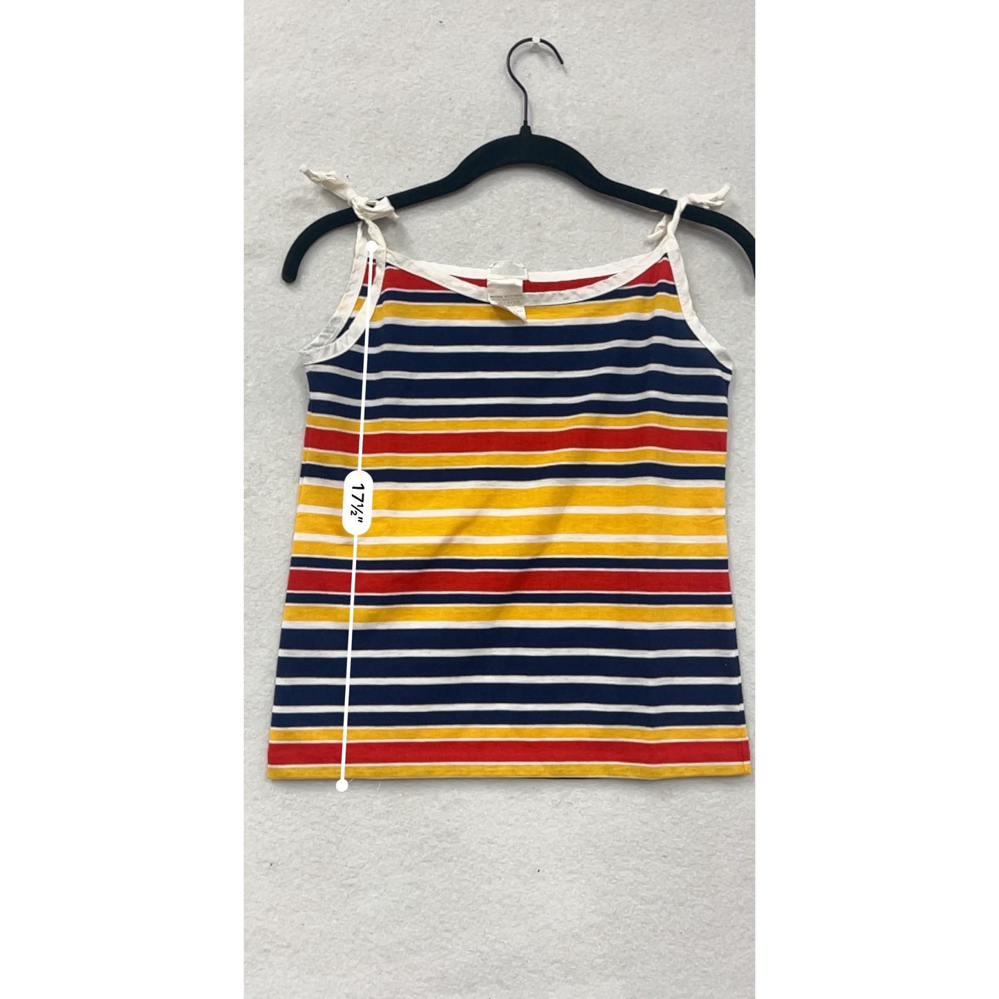 Striped Sleeveless Tank Top With Tie Straps By Aileen Size L (14) #8593